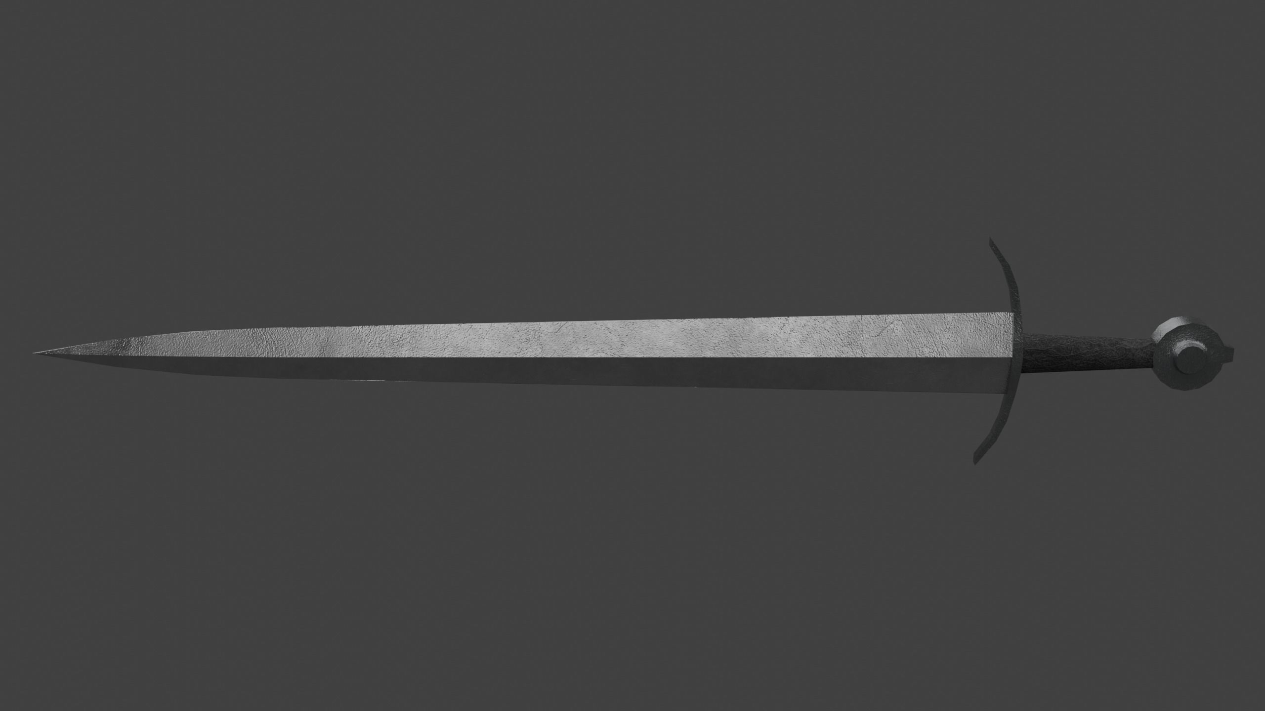 Short One-Handed Sword Broadsword Low-poly 3D model_1