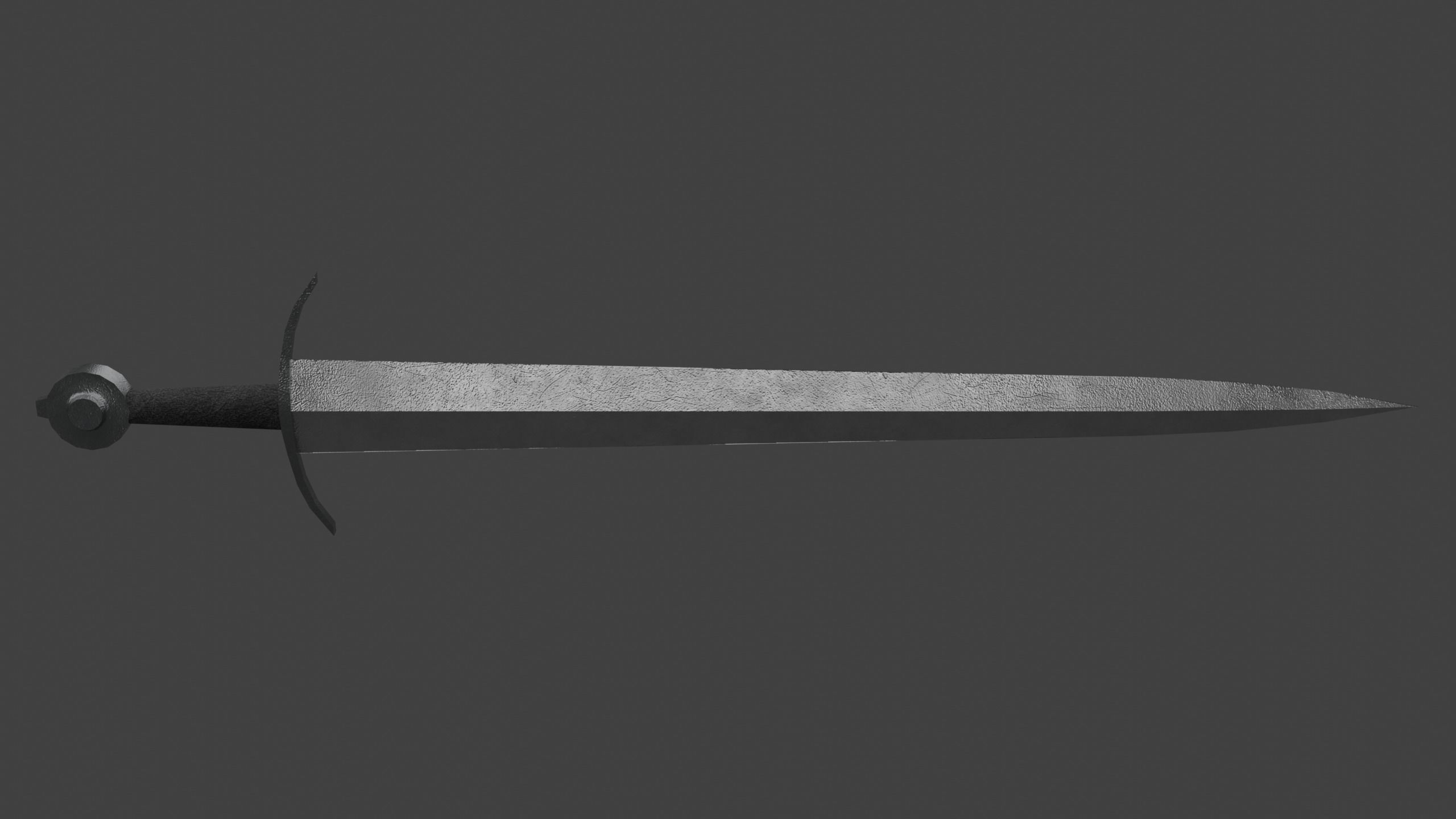 Short One-Handed Sword Broadsword Low-poly 3D model_2