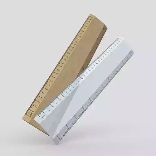 Ruler two rulers Low-poly 3D model