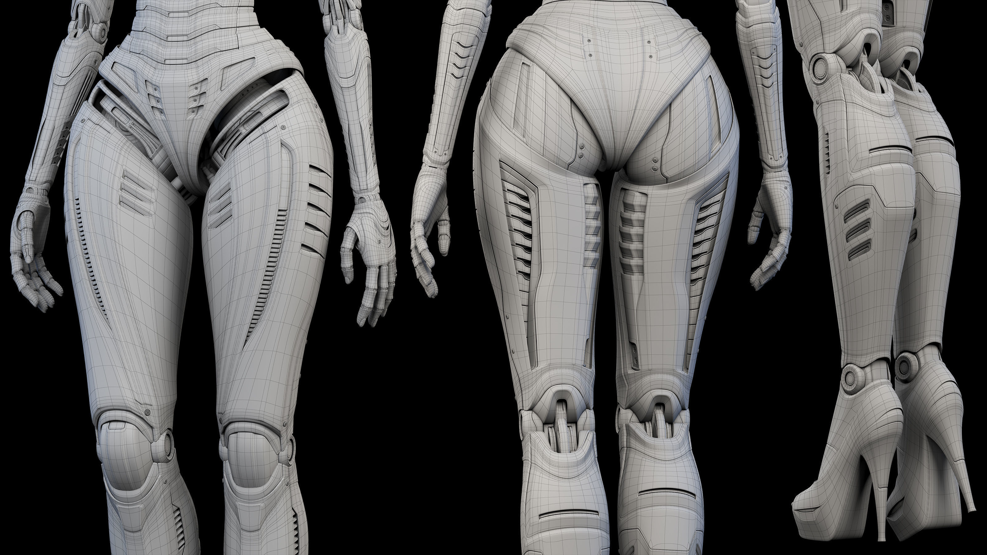 FUTURISTIC ROBOT WOMAN  - Advanced Edition - RIGGED  3D model_24