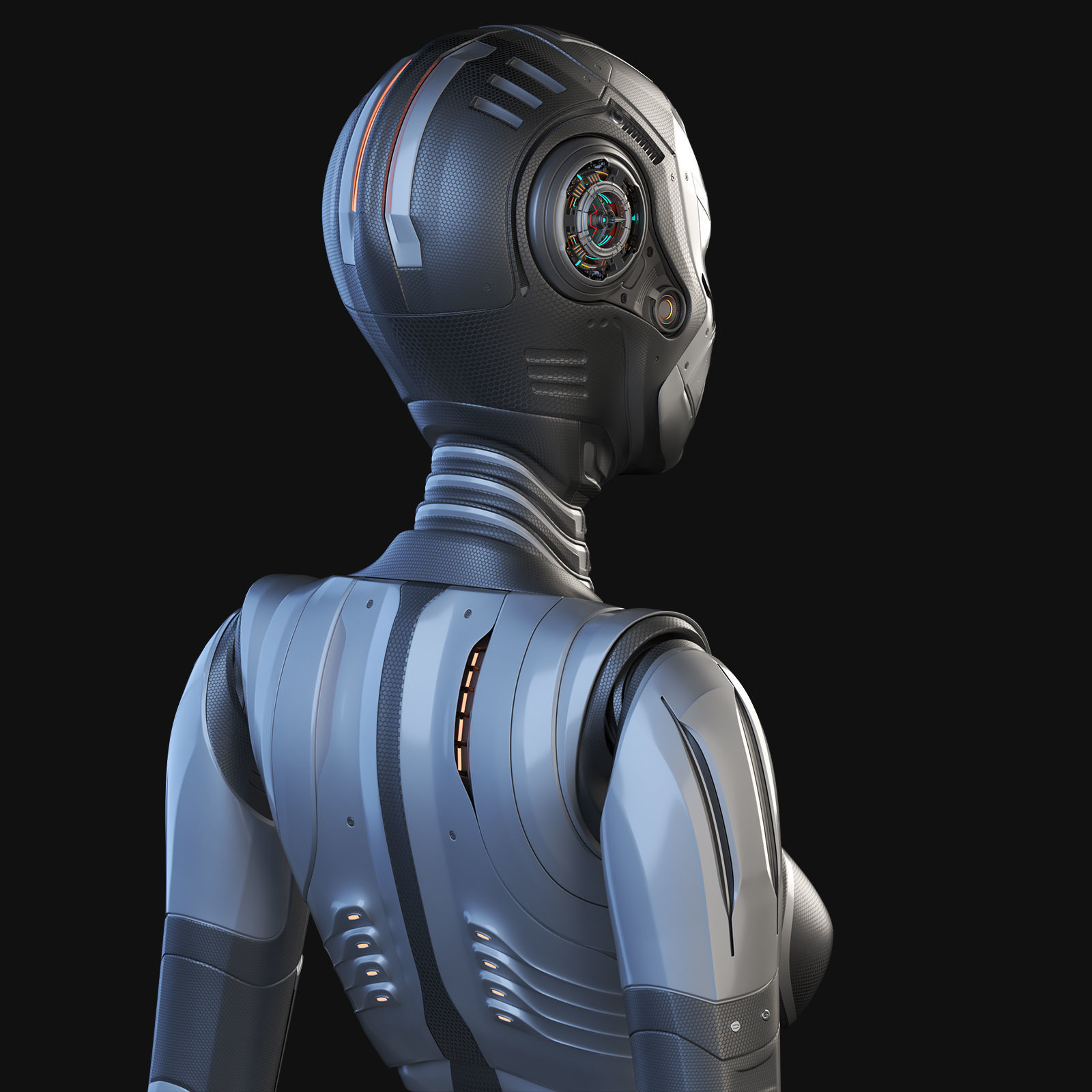FUTURISTIC ROBOT WOMAN  - Advanced Edition - RIGGED  3D model_28