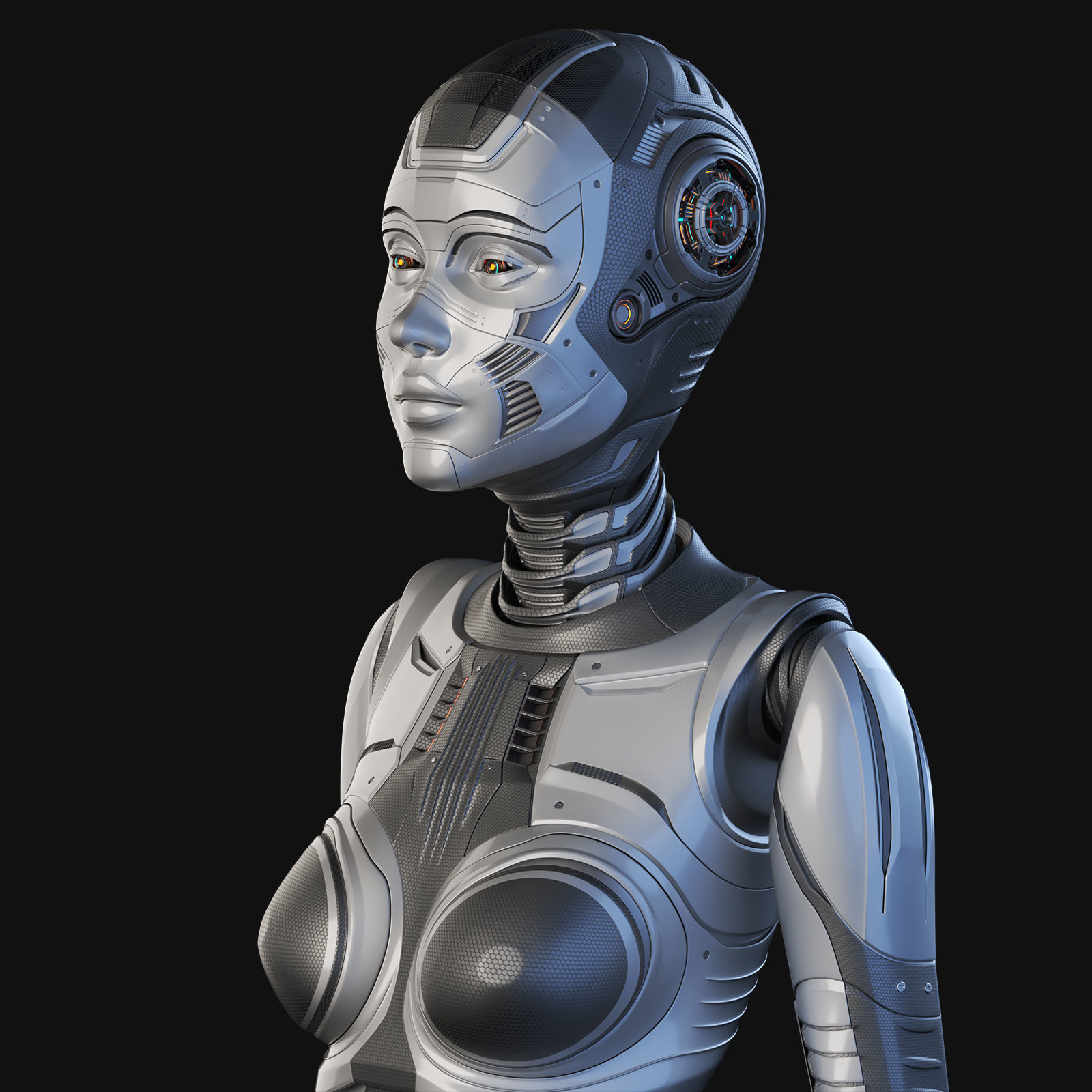 FUTURISTIC ROBOT WOMAN  - Advanced Edition - RIGGED  3D model_29