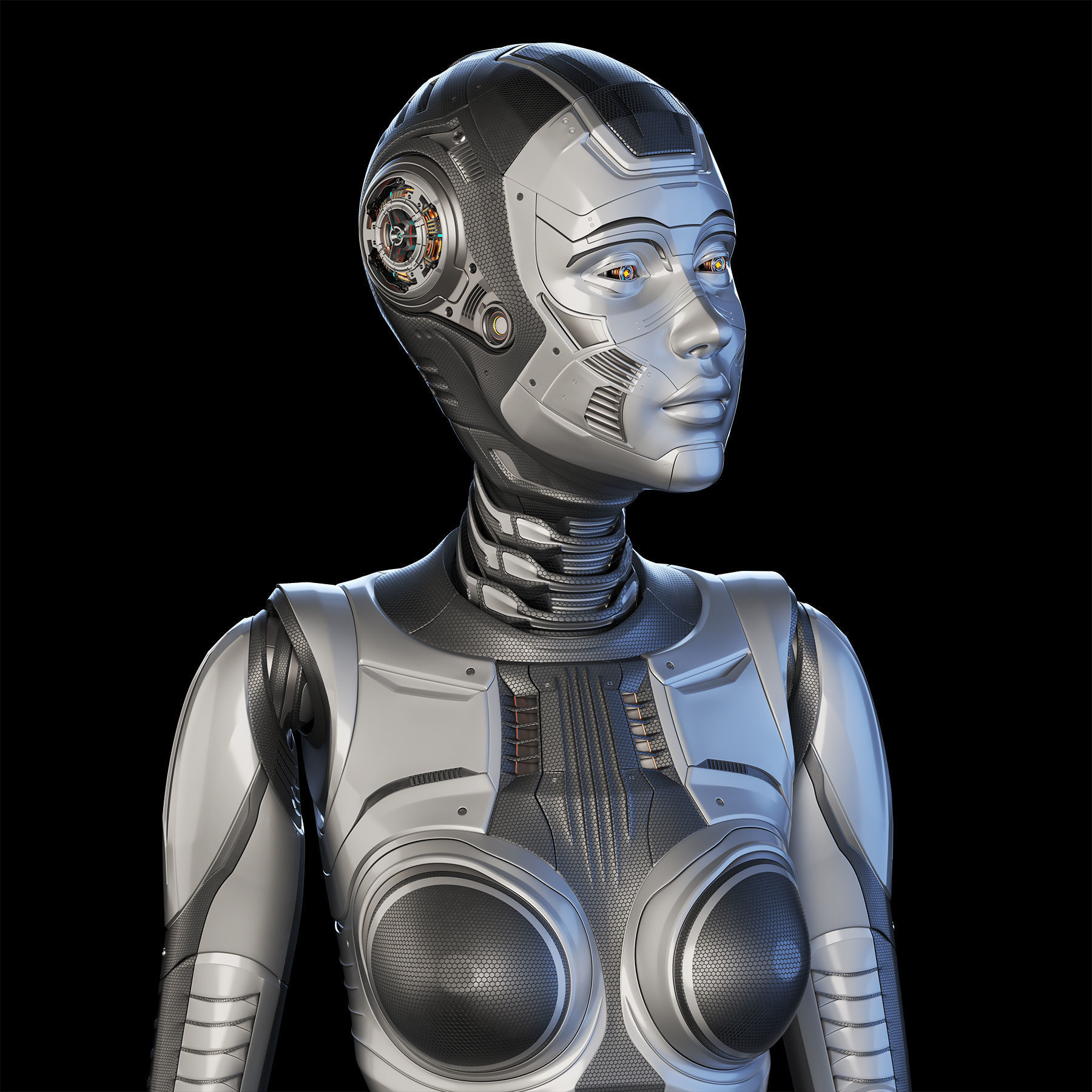FUTURISTIC ROBOT WOMAN  - Advanced Edition - RIGGED  3D model_8