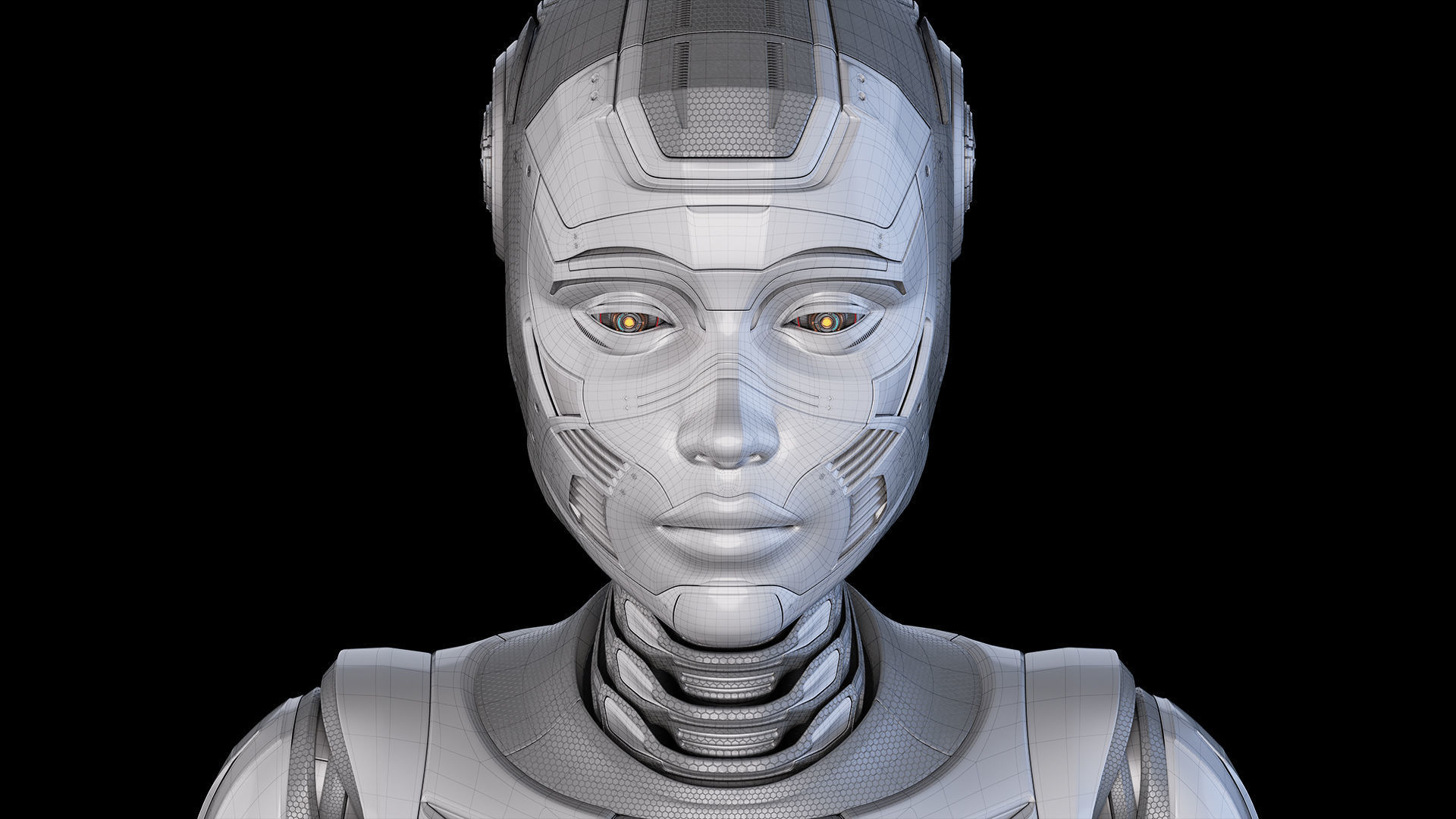FUTURISTIC ROBOT WOMAN  - Advanced Edition - RIGGED  3D model_22