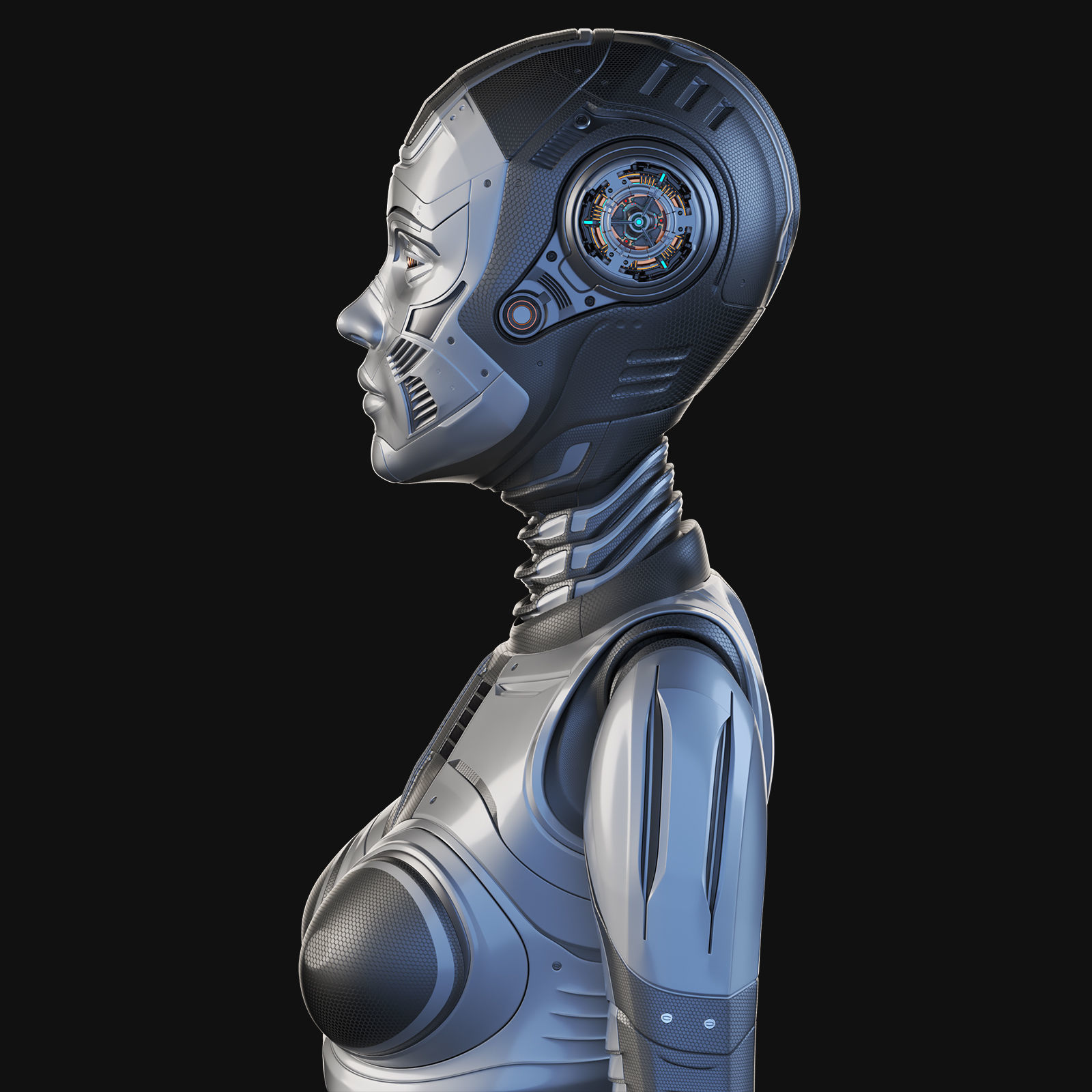 FUTURISTIC ROBOT WOMAN  - Advanced Edition - RIGGED  3D model_27