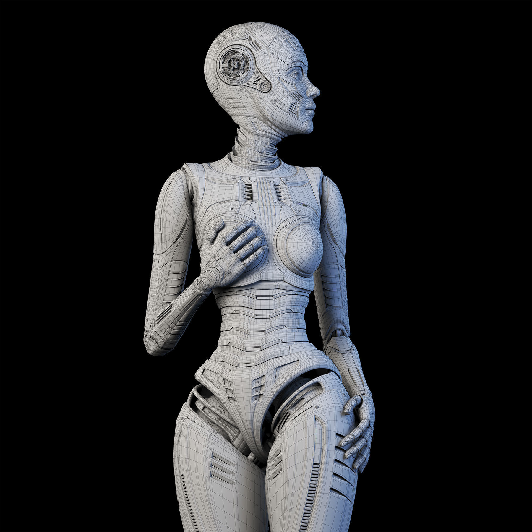 FUTURISTIC ROBOT WOMAN  - Advanced Edition - RIGGED  3D model_23