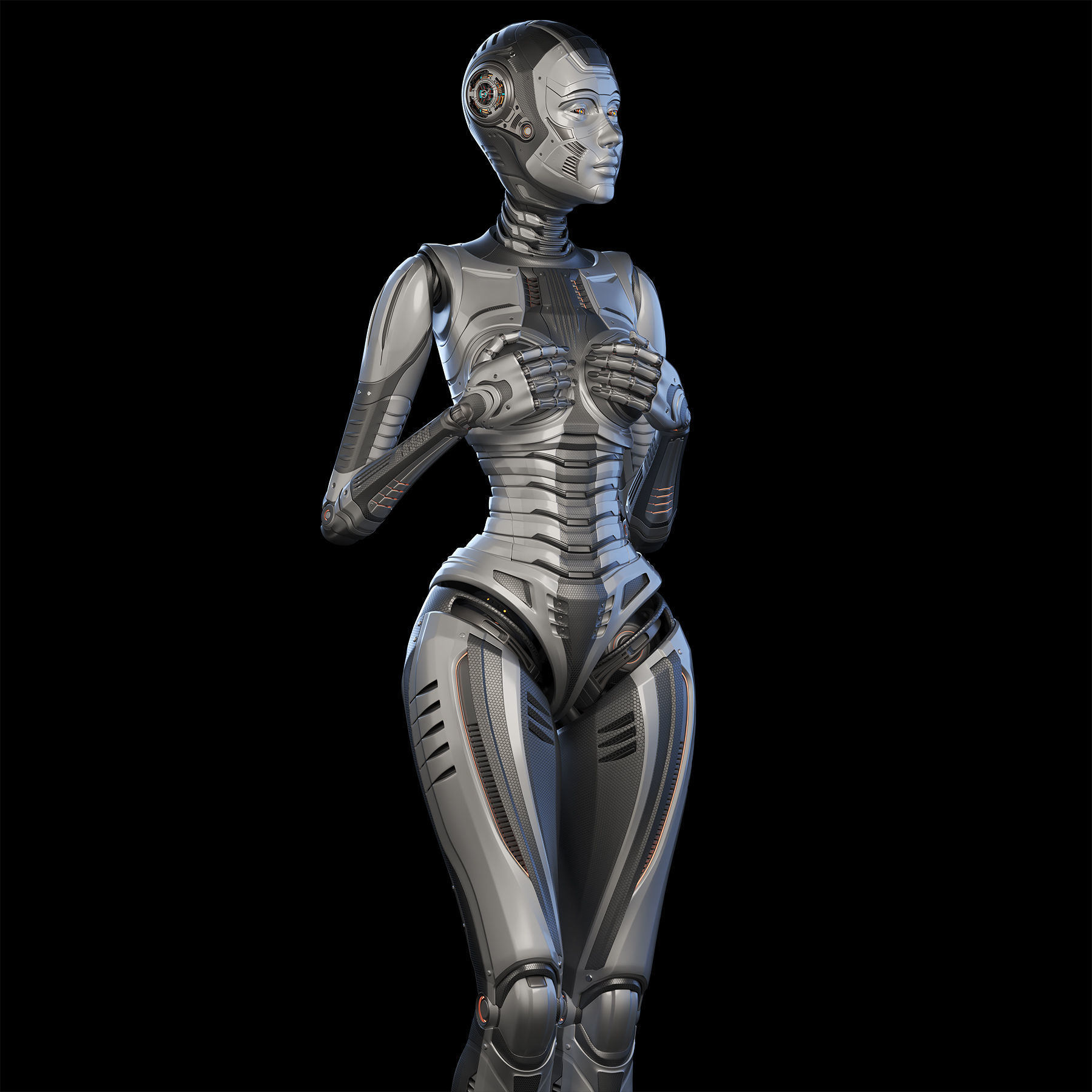FUTURISTIC ROBOT WOMAN  - Advanced Edition - RIGGED  3D model_2