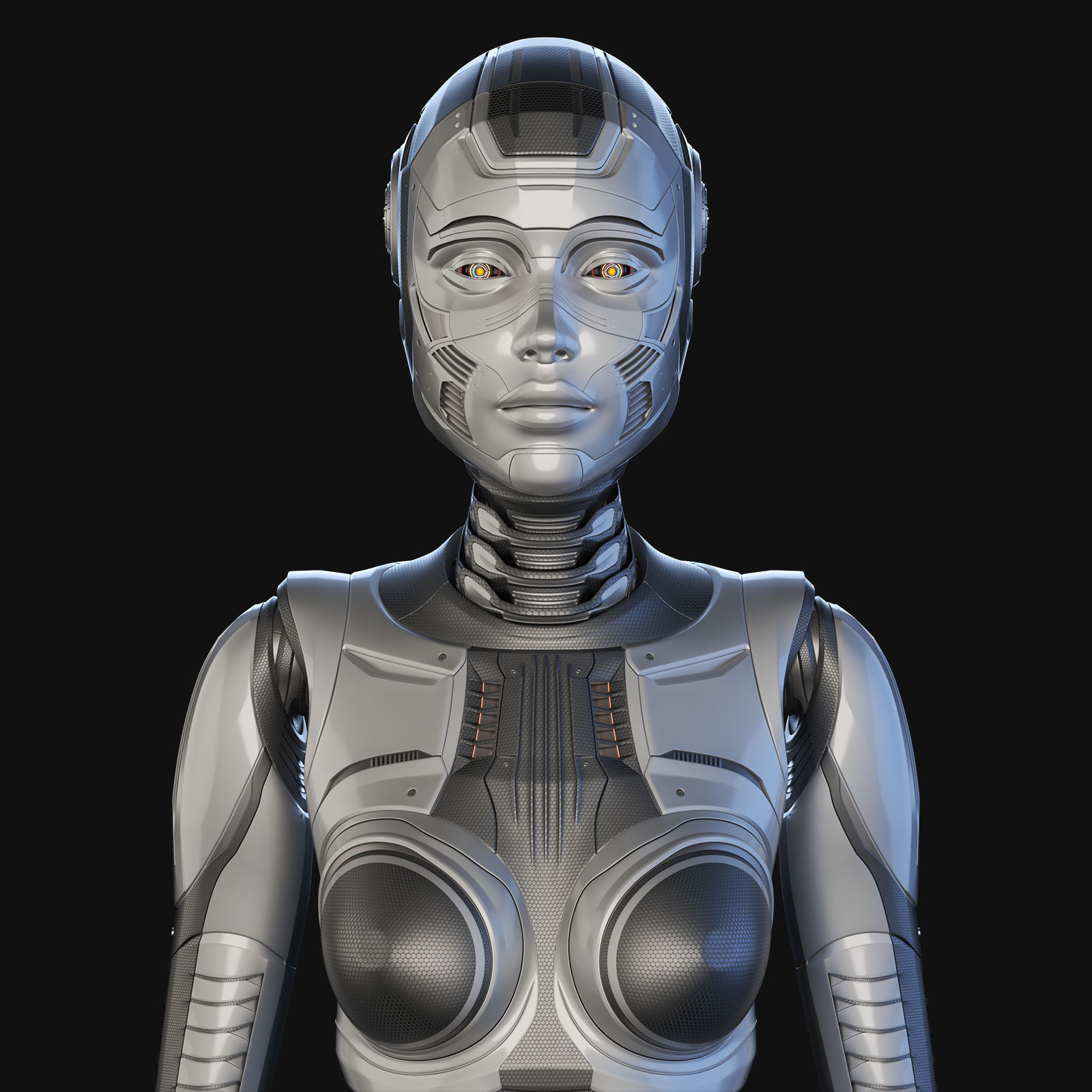 FUTURISTIC ROBOT WOMAN  - Advanced Edition - RIGGED  3D model_26