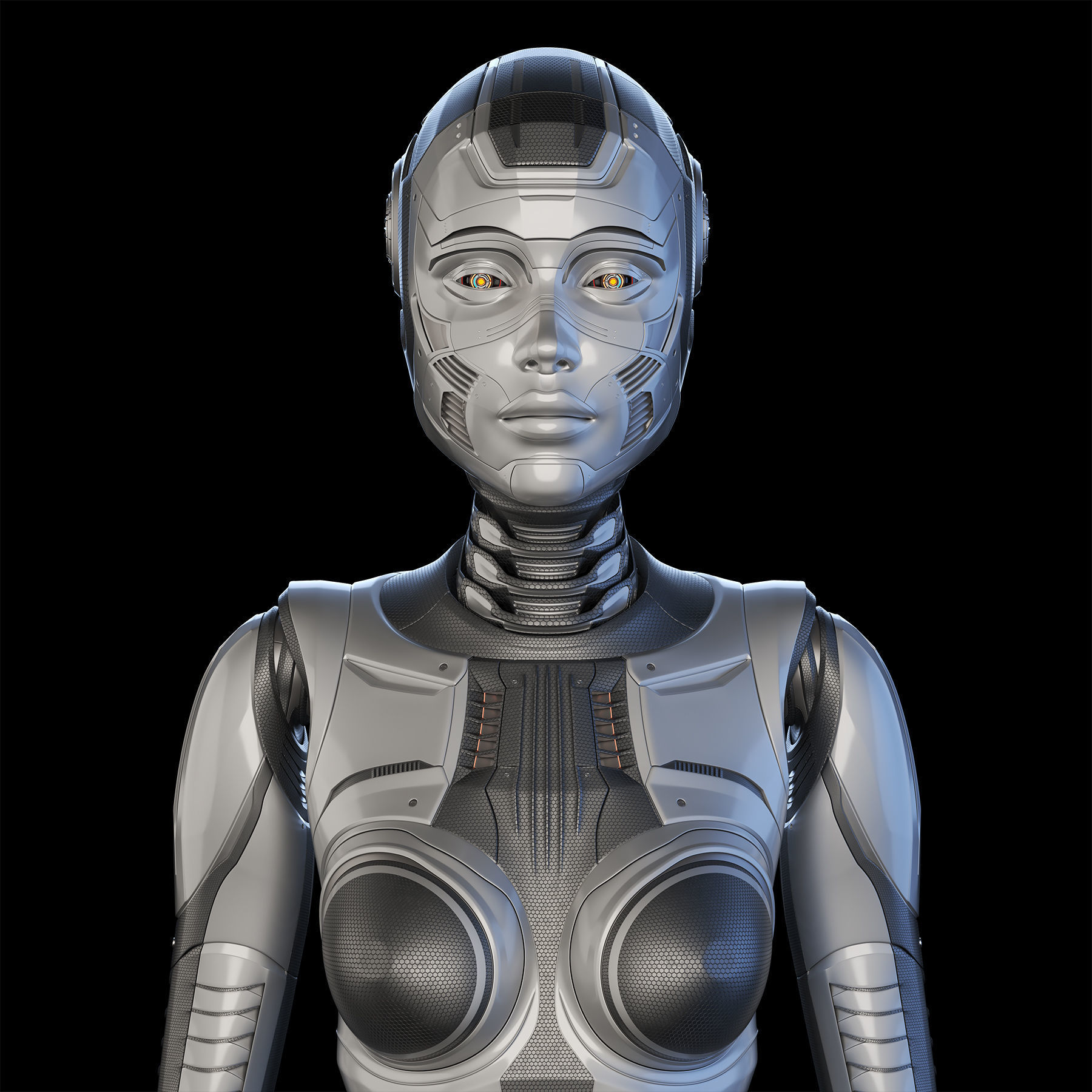 FUTURISTIC ROBOT WOMAN  - Advanced Edition - RIGGED  3D model_3