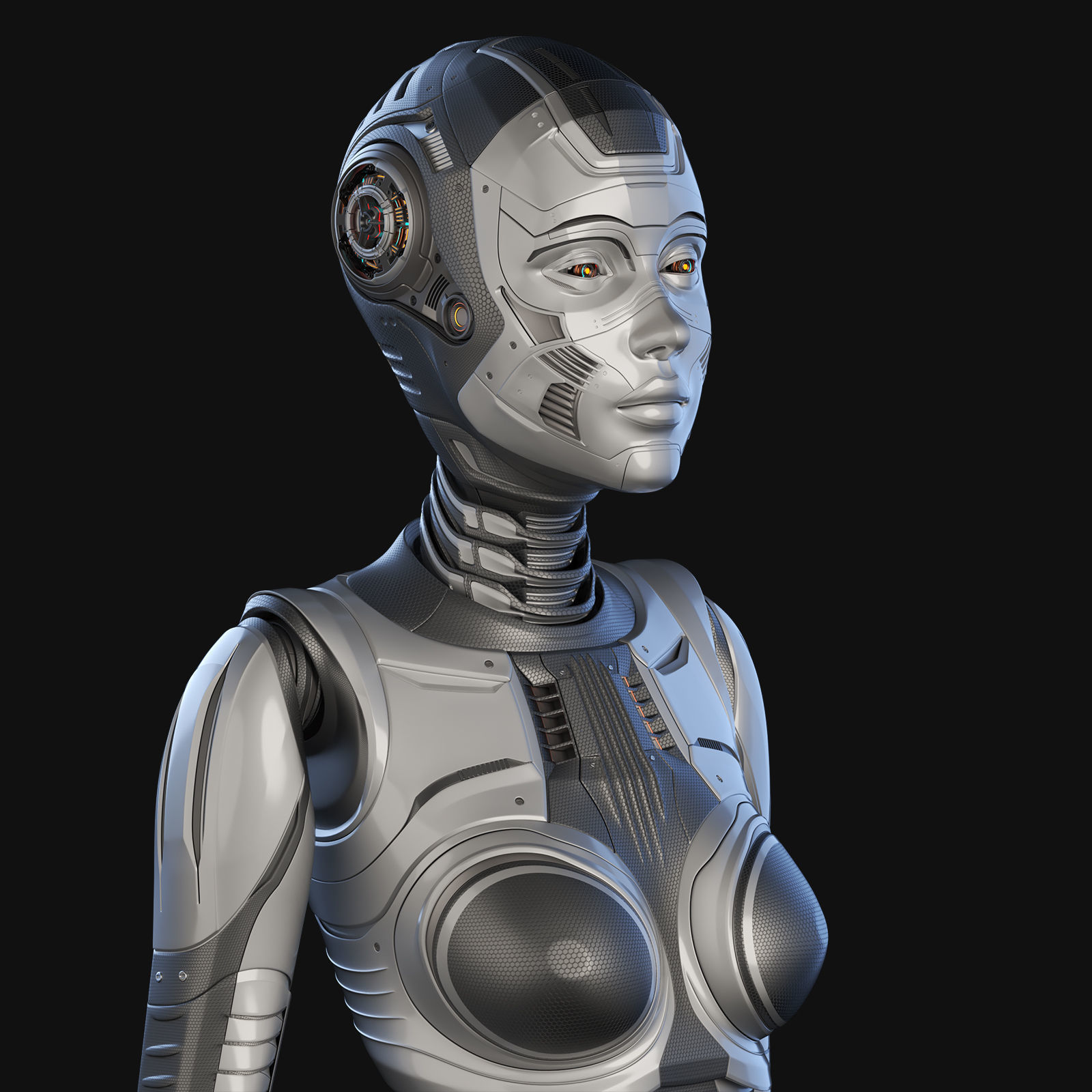 FUTURISTIC ROBOT WOMAN  - Advanced Edition - RIGGED  3D model_33
