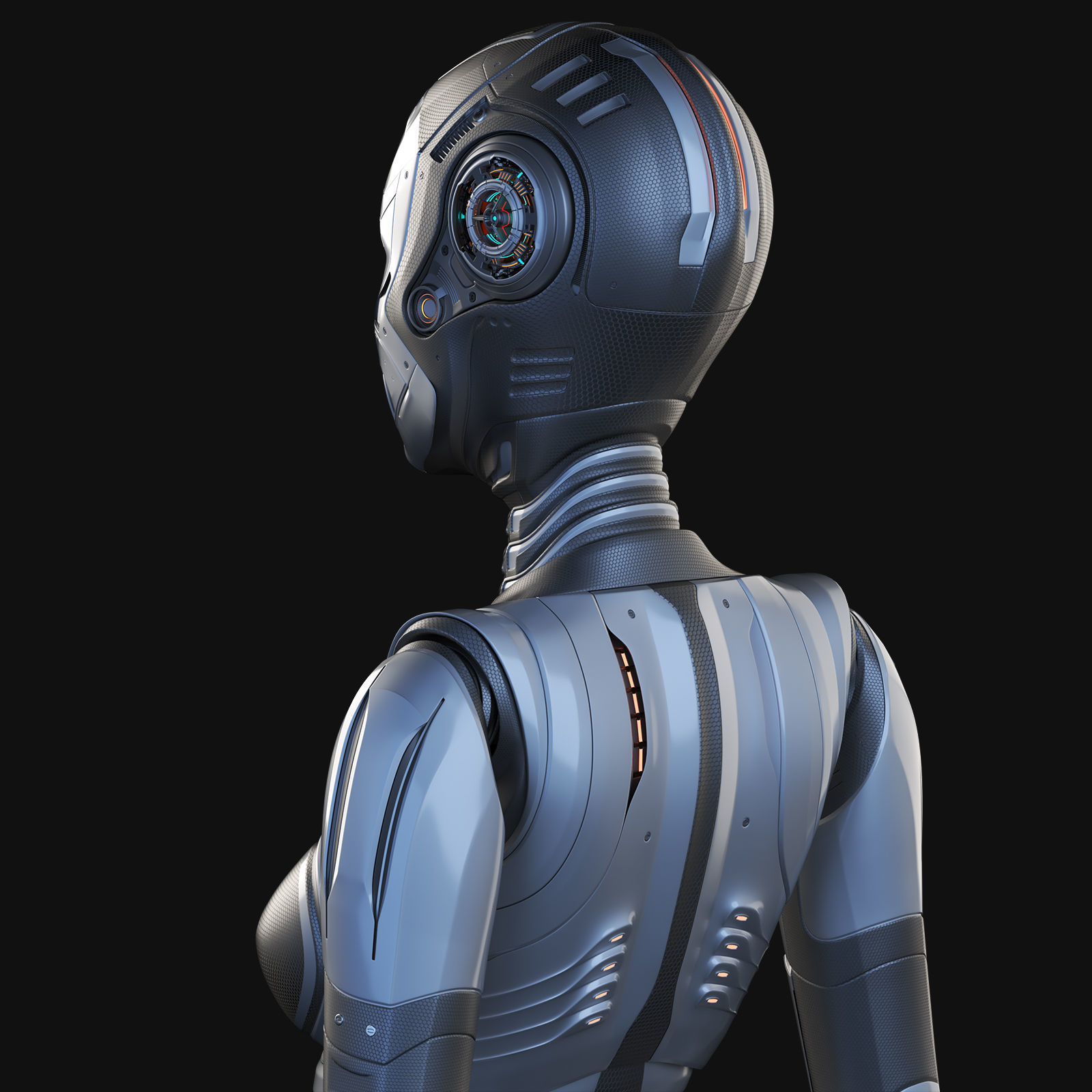 FUTURISTIC ROBOT WOMAN  - Advanced Edition - RIGGED  3D model_32
