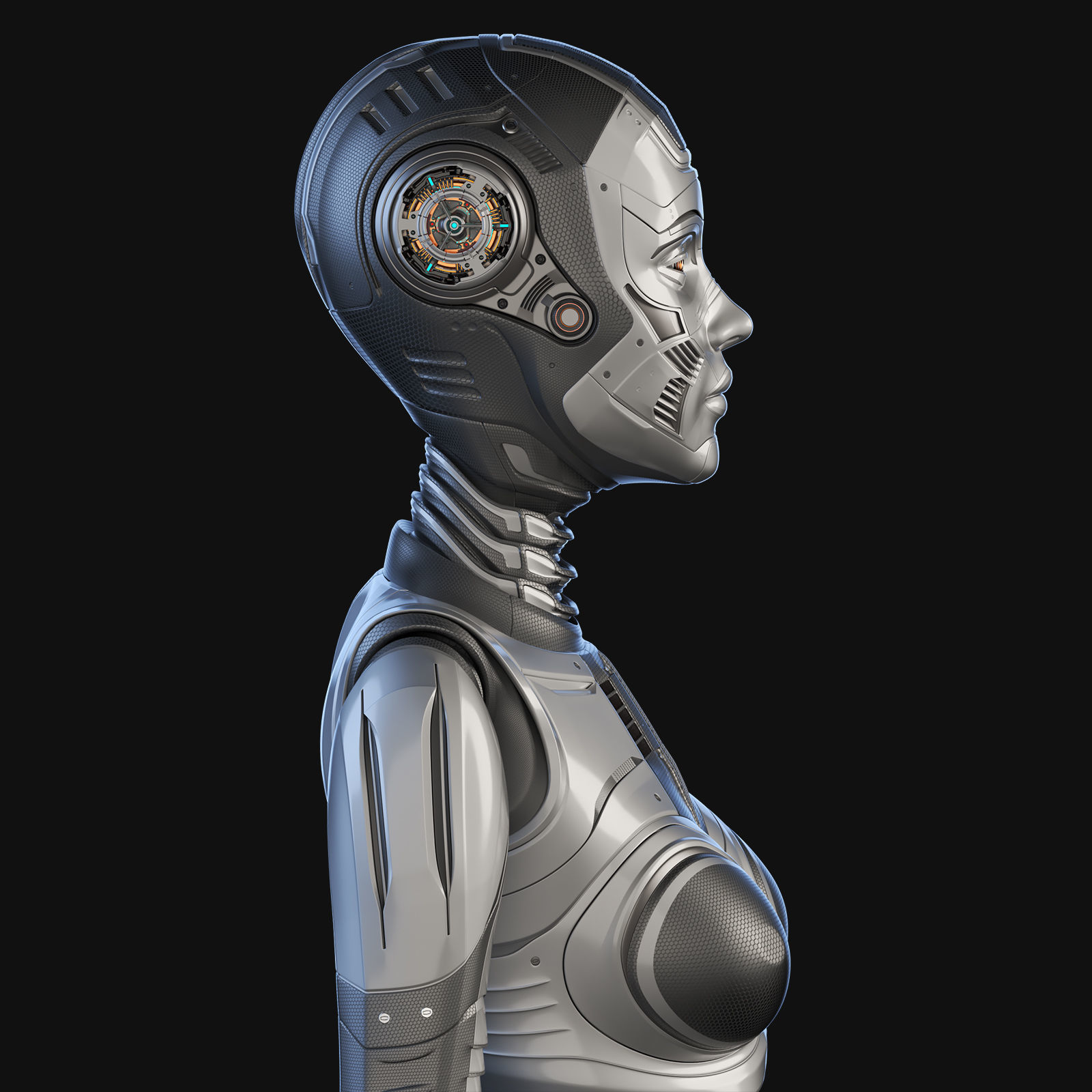 FUTURISTIC ROBOT WOMAN  - Advanced Edition - RIGGED  3D model_31