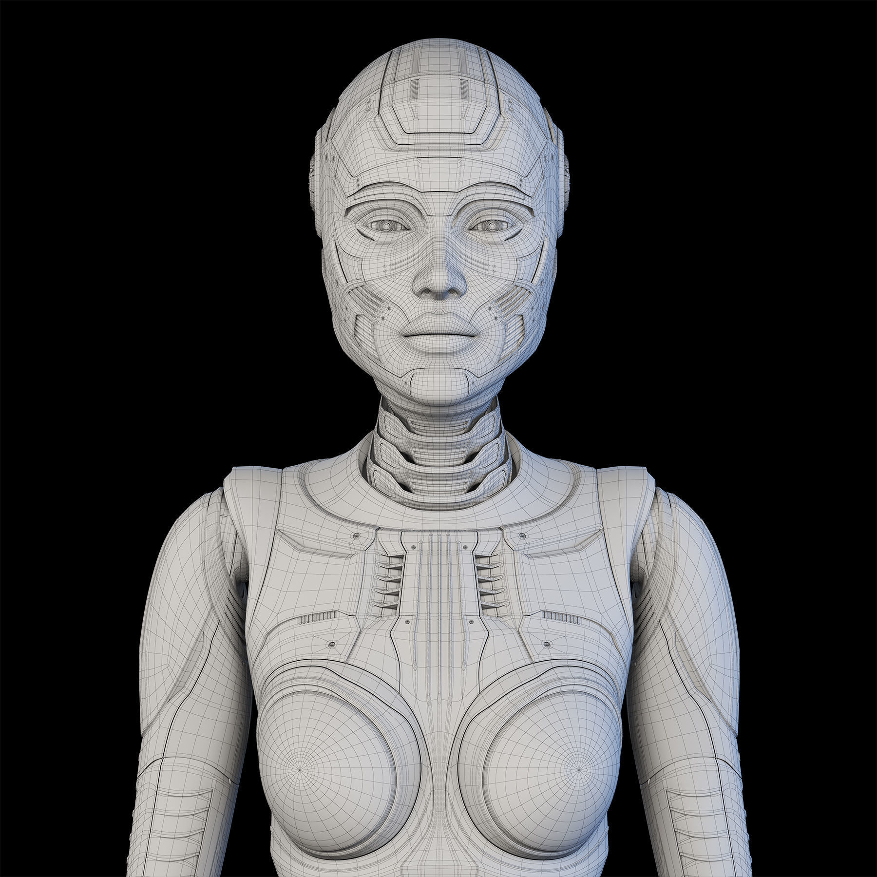 FUTURISTIC ROBOT WOMAN  - Advanced Edition - RIGGED  3D model_18