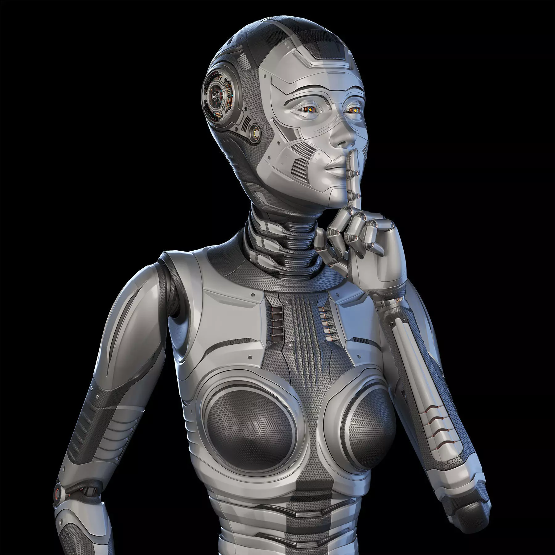 FUTURISTIC ROBOT WOMAN  - Advanced Edition - RIGGED  3D model_0