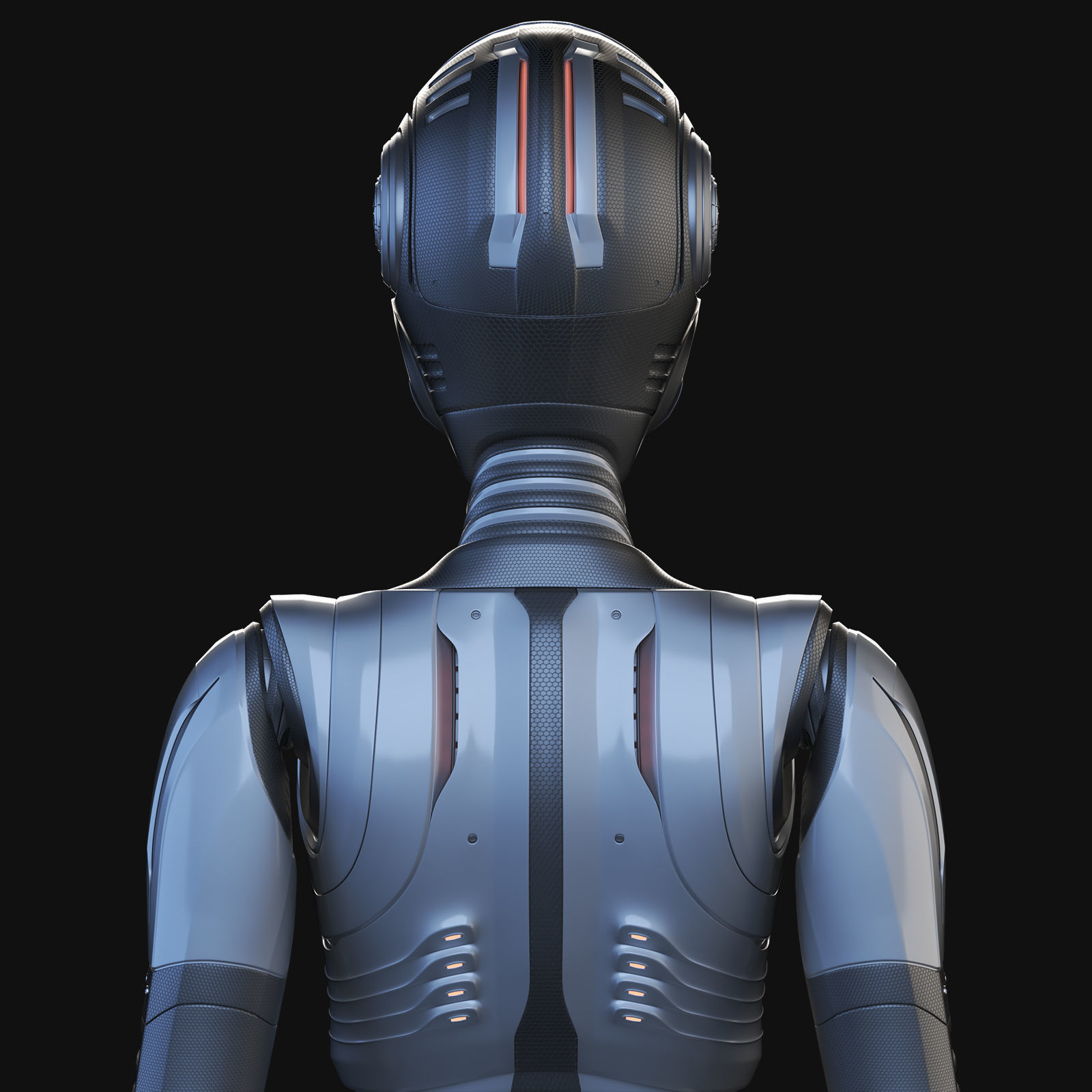 FUTURISTIC ROBOT WOMAN  - Advanced Edition - RIGGED  3D model_30
