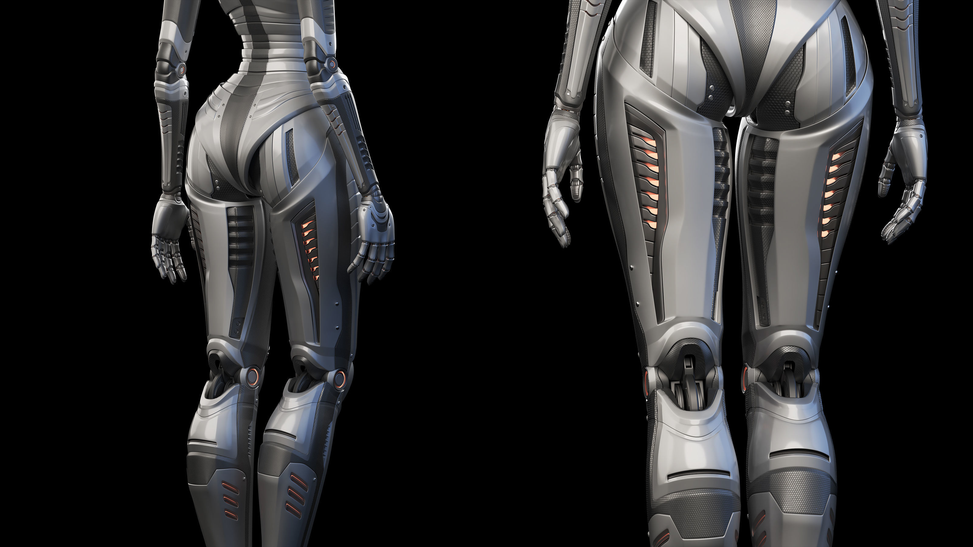 FUTURISTIC ROBOT WOMAN  - Advanced Edition - RIGGED  3D model_25