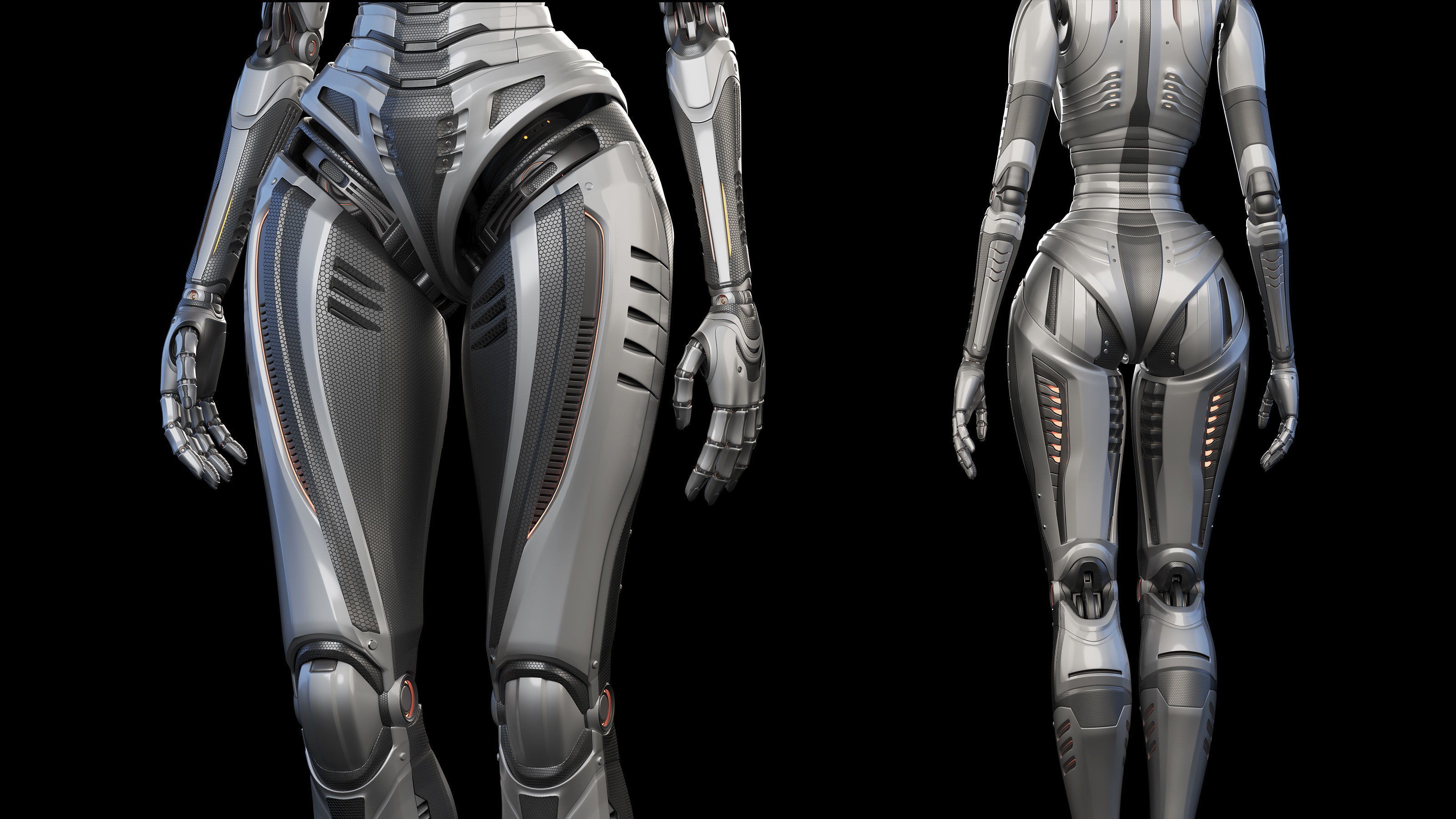 FUTURISTIC ROBOT WOMAN  - Advanced Edition - RIGGED  3D model_13