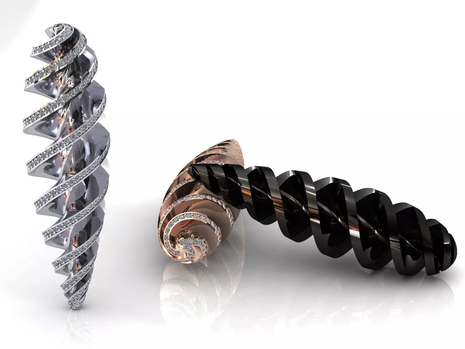 Tornado Twister Drop Charms Pendant 3D print model_0