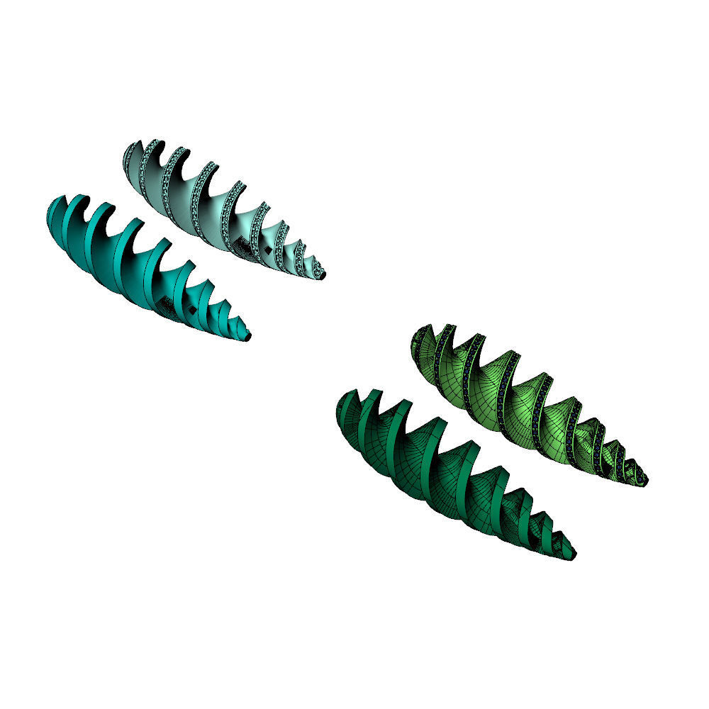 Tornado Twister Drop Charms Pendant 3D print model_4