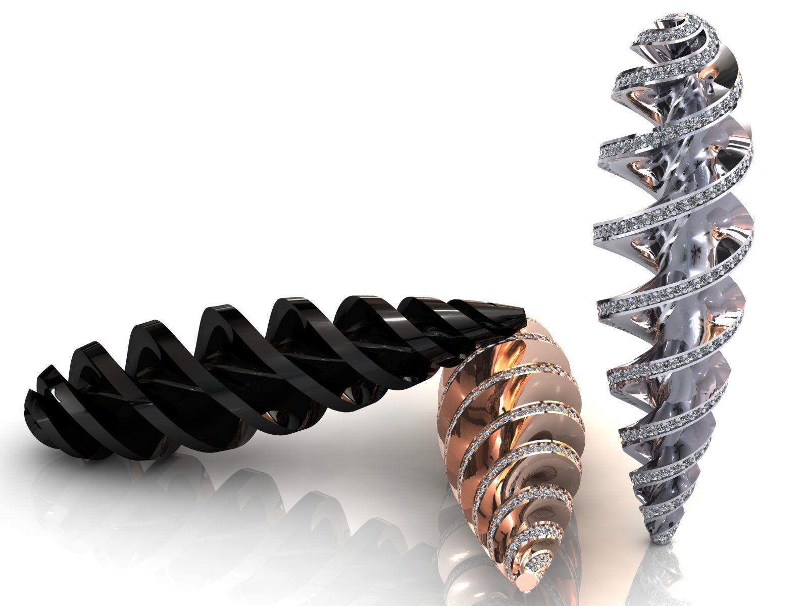 Tornado Twister Drop Charms Pendant 3D print model_1