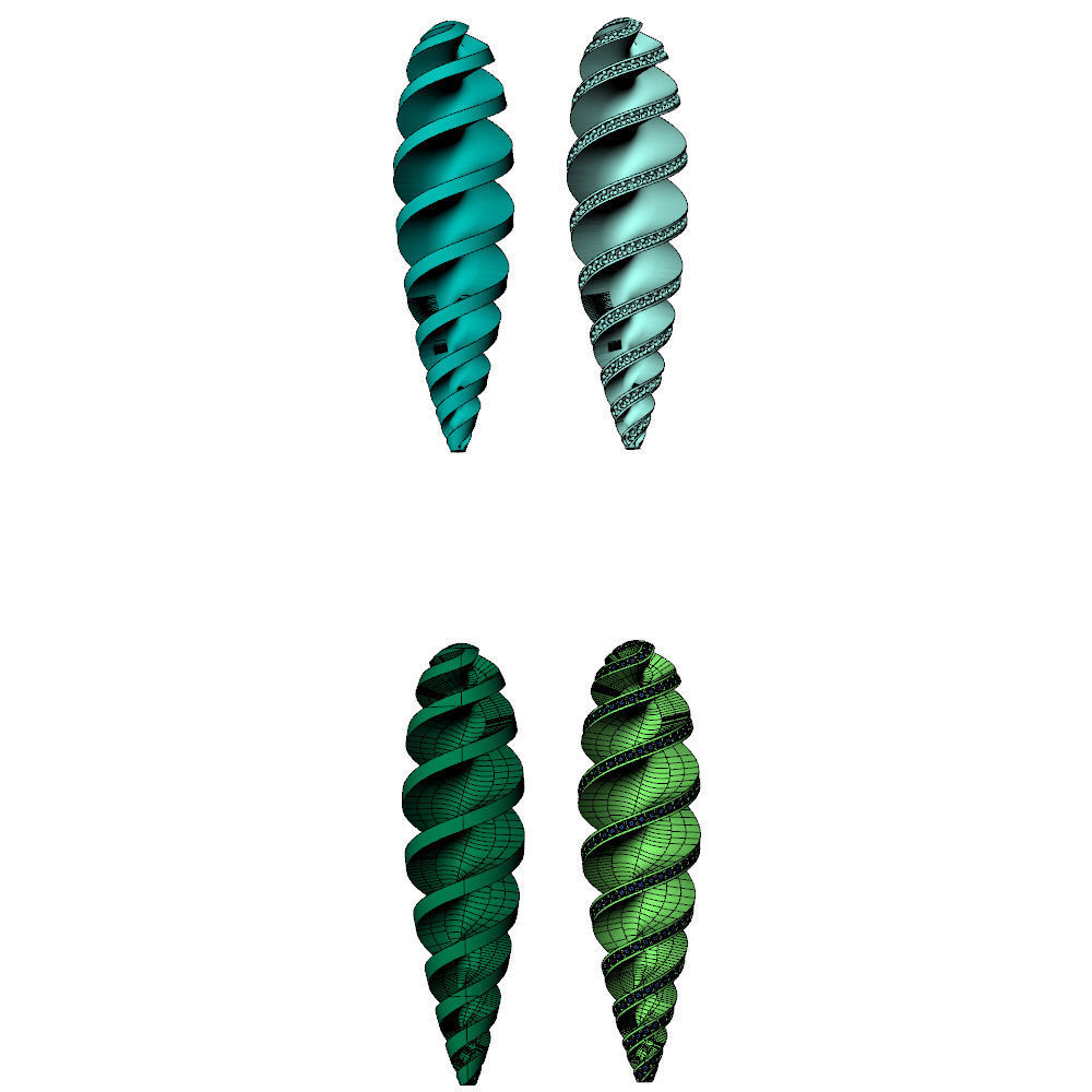 Tornado Twister Drop Charms Pendant 3D print model_7