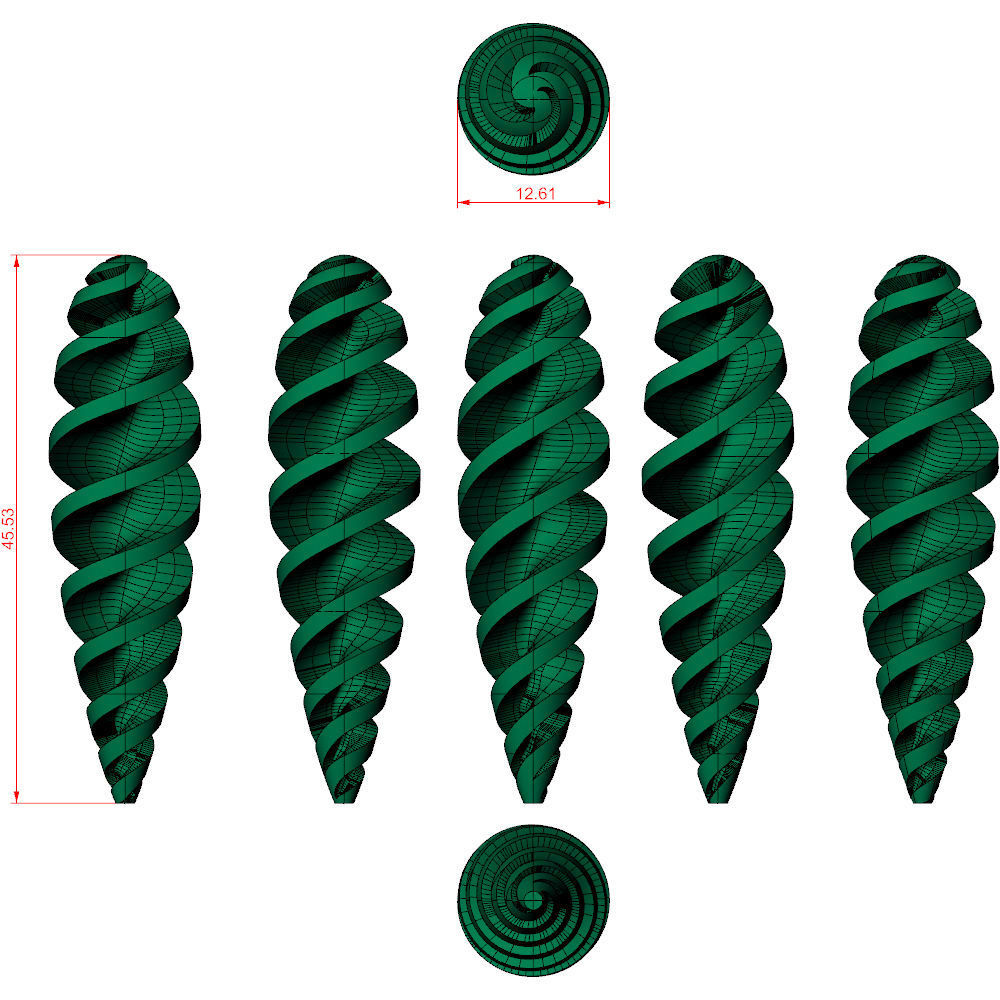 Tornado Twister Drop Charms Pendant 3D print model_3