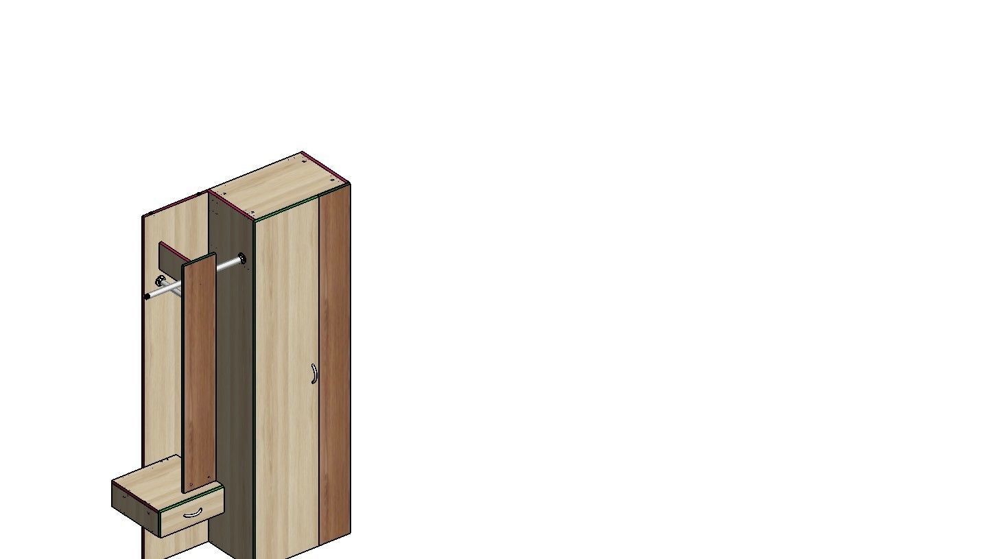  designer furniture in the hallway 3D model_2