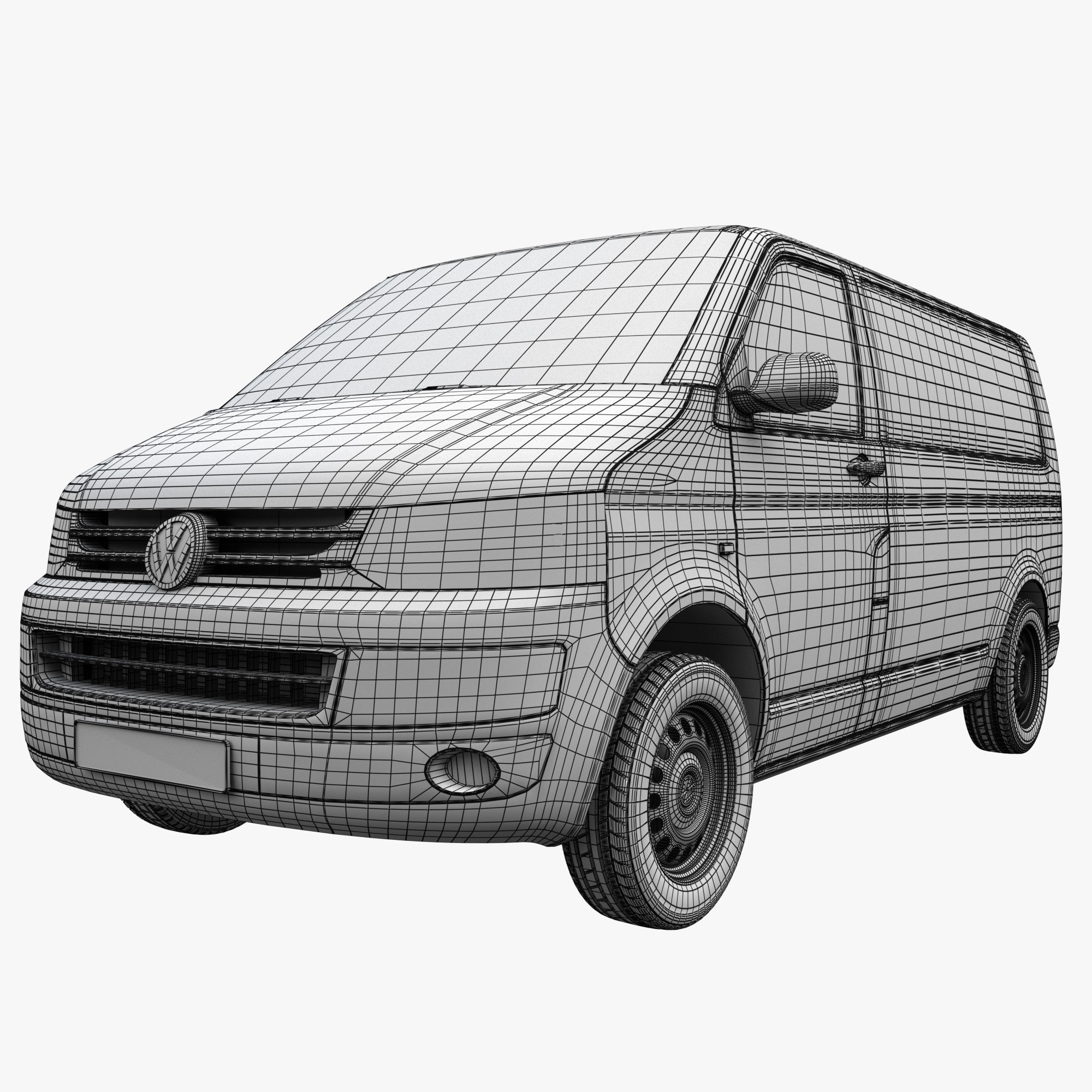 VW Multivan Transporter T5 3D Model Collection_11
