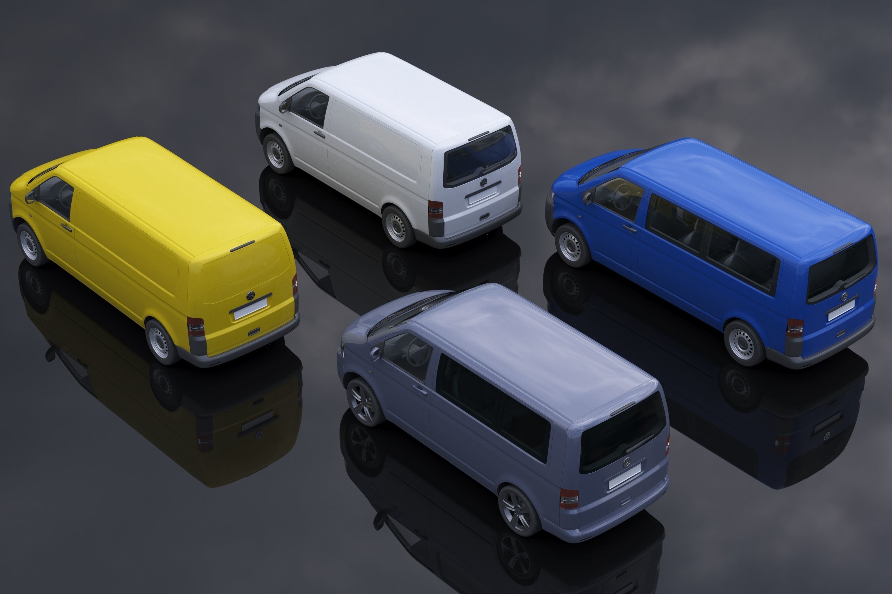 VW Multivan Transporter T5 3D Model Collection_1