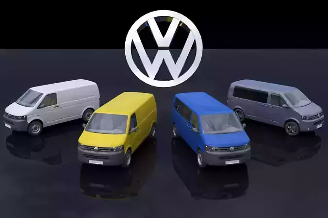VW Multivan Transporter T5 3D Model Collection