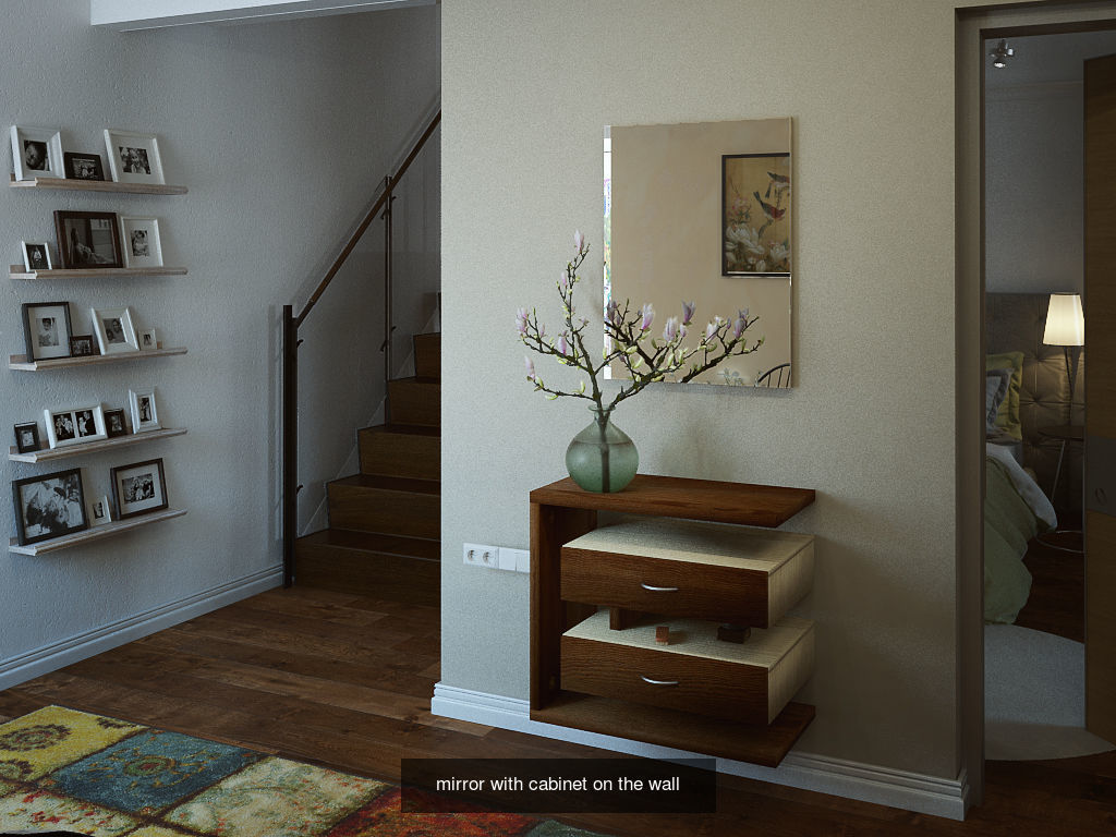 wardrobe with mirror and hangers 3D Model Collection_6