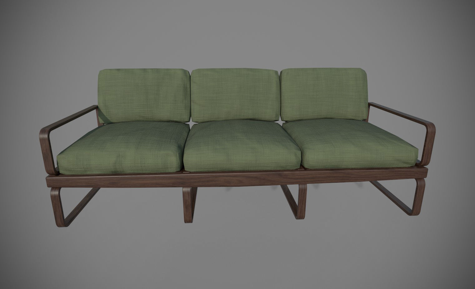 Sofa - Retro 1970s style sofa and chair Low-poly 3D model_7