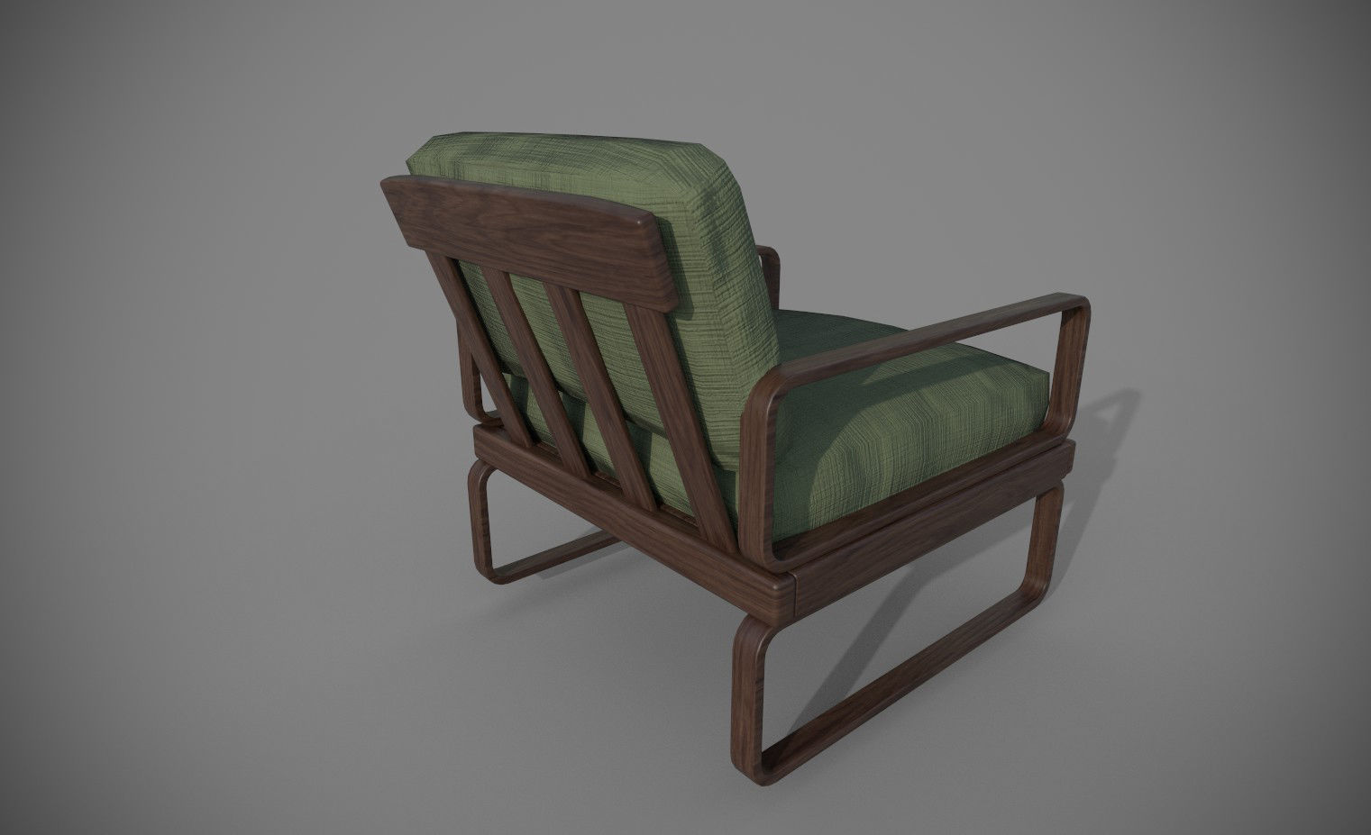 Sofa - Retro 1970s style sofa and chair Low-poly 3D model_3