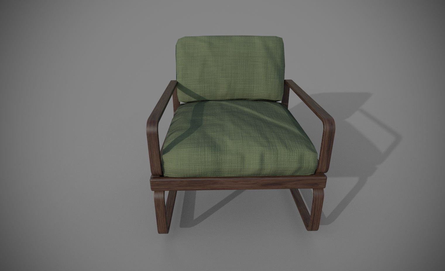 Sofa - Retro 1970s style sofa and chair Low-poly 3D model_1