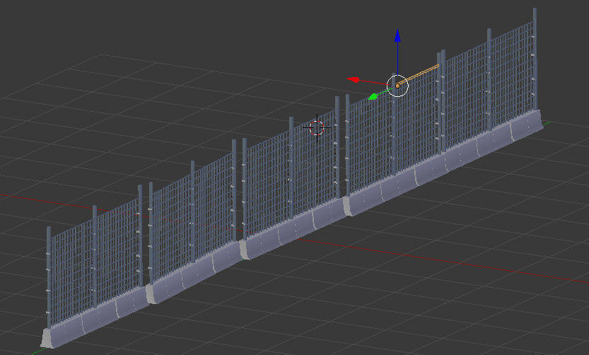 Barrier Fences x5 Game Ready Low-poly 3D model_1