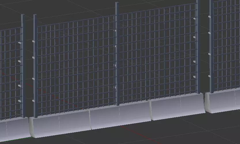 Barrier Fences x5 Game Ready Low-poly 3D model_0