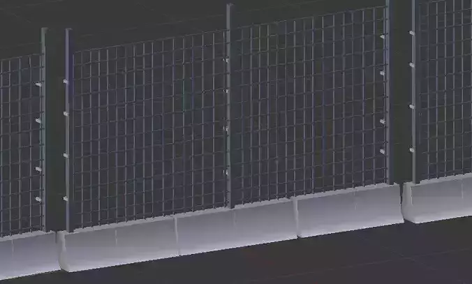 Barrier Fences x5 Game Ready Low-poly 3D model