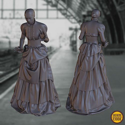 BKGmodel 1890s Lady C 3D print model