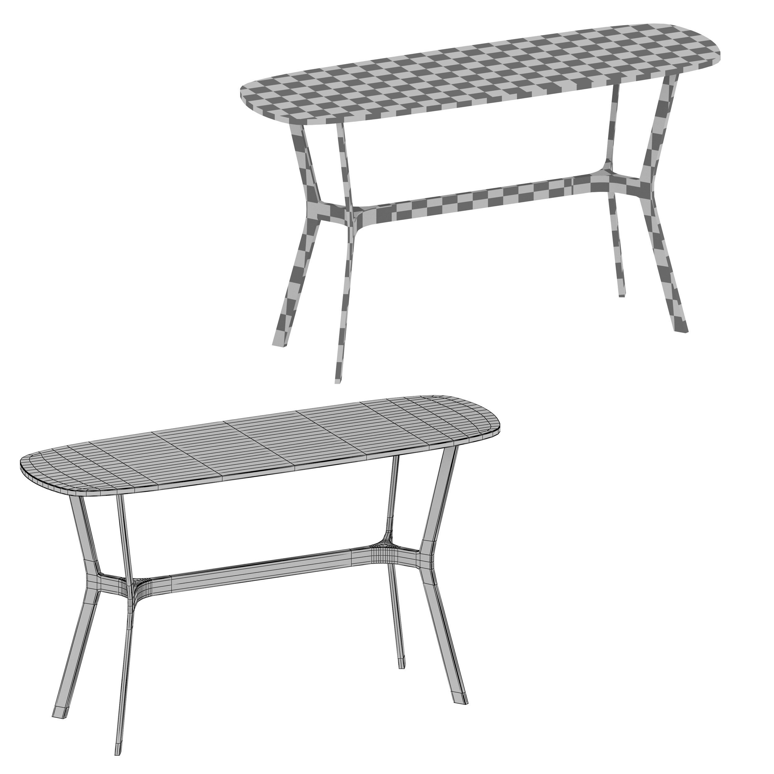 Elke Glass Console Table with Brass Base Crate and Barrel 3D model_10