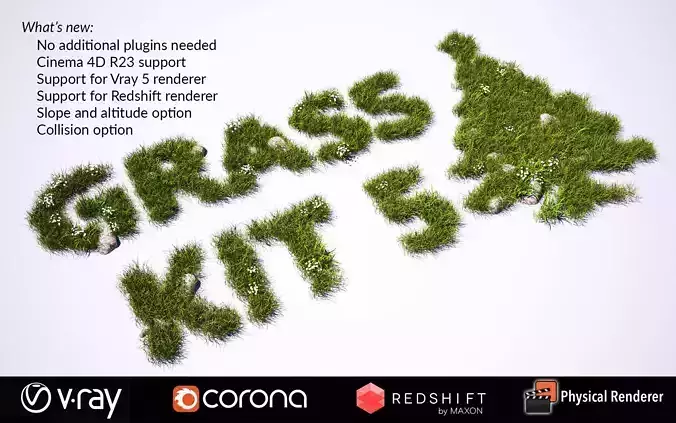 Grass Kit 5 for C4D - Vray Redshift Corona Physical 3D model