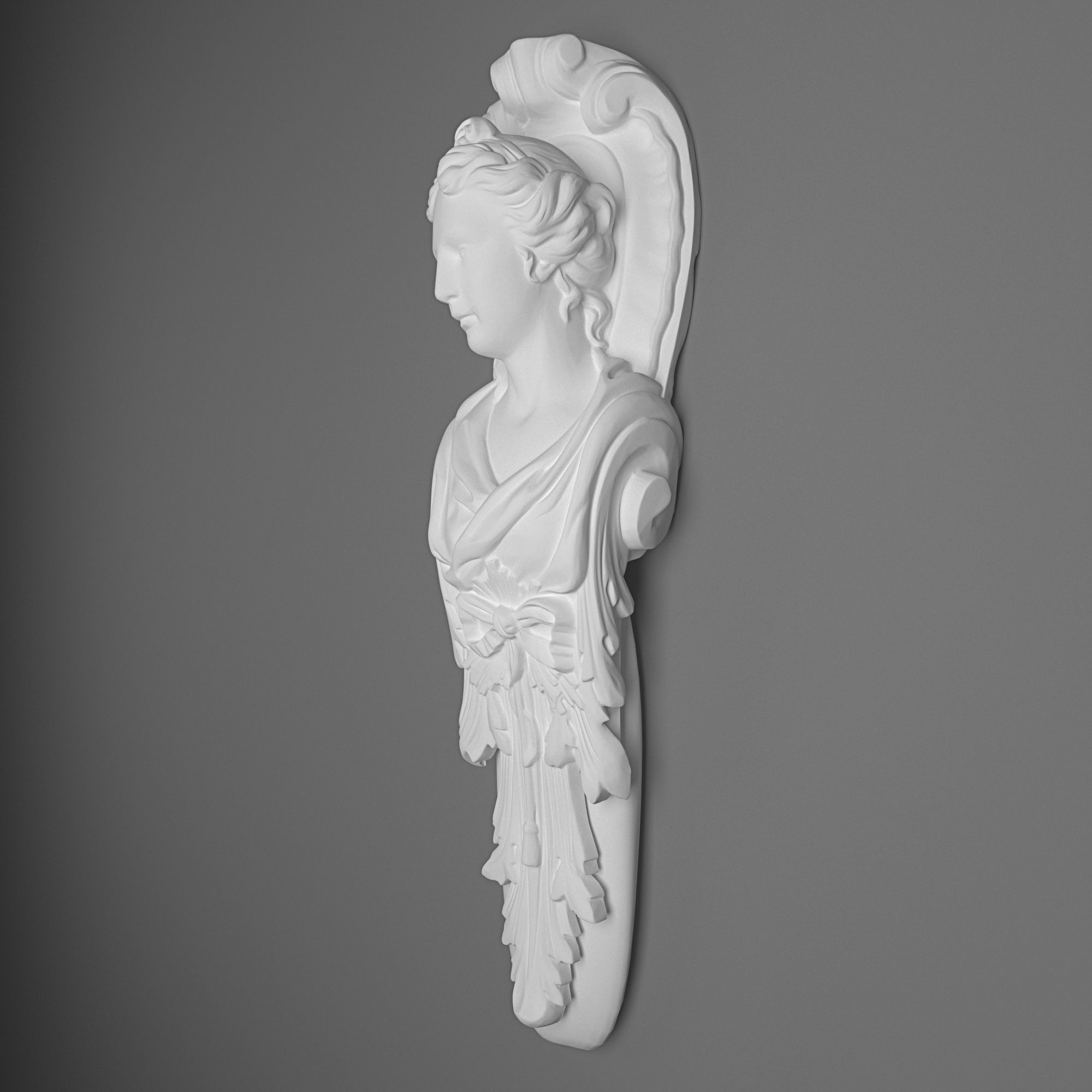 Caryatid-05 3d model statue of woman on wall 3D model_2