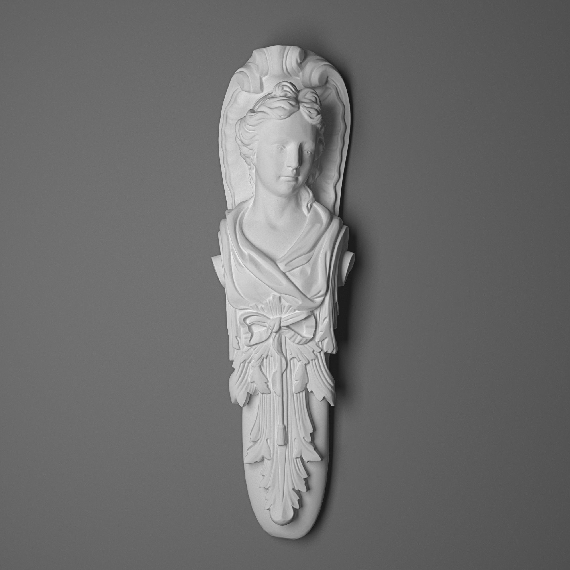 Caryatid-05 3d model statue of woman on wall 3D model_5
