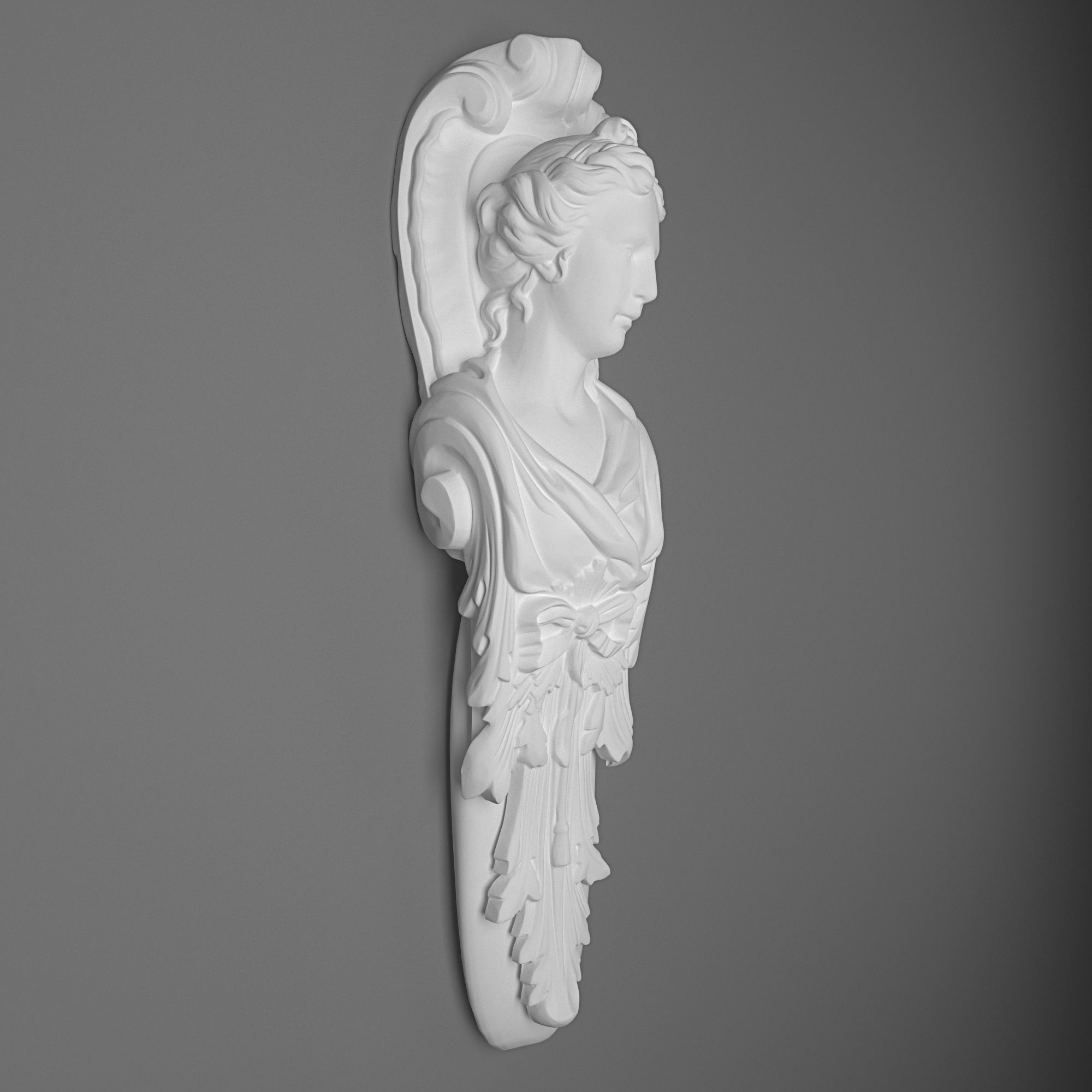 Caryatid-05 3d model statue of woman on wall 3D model_3