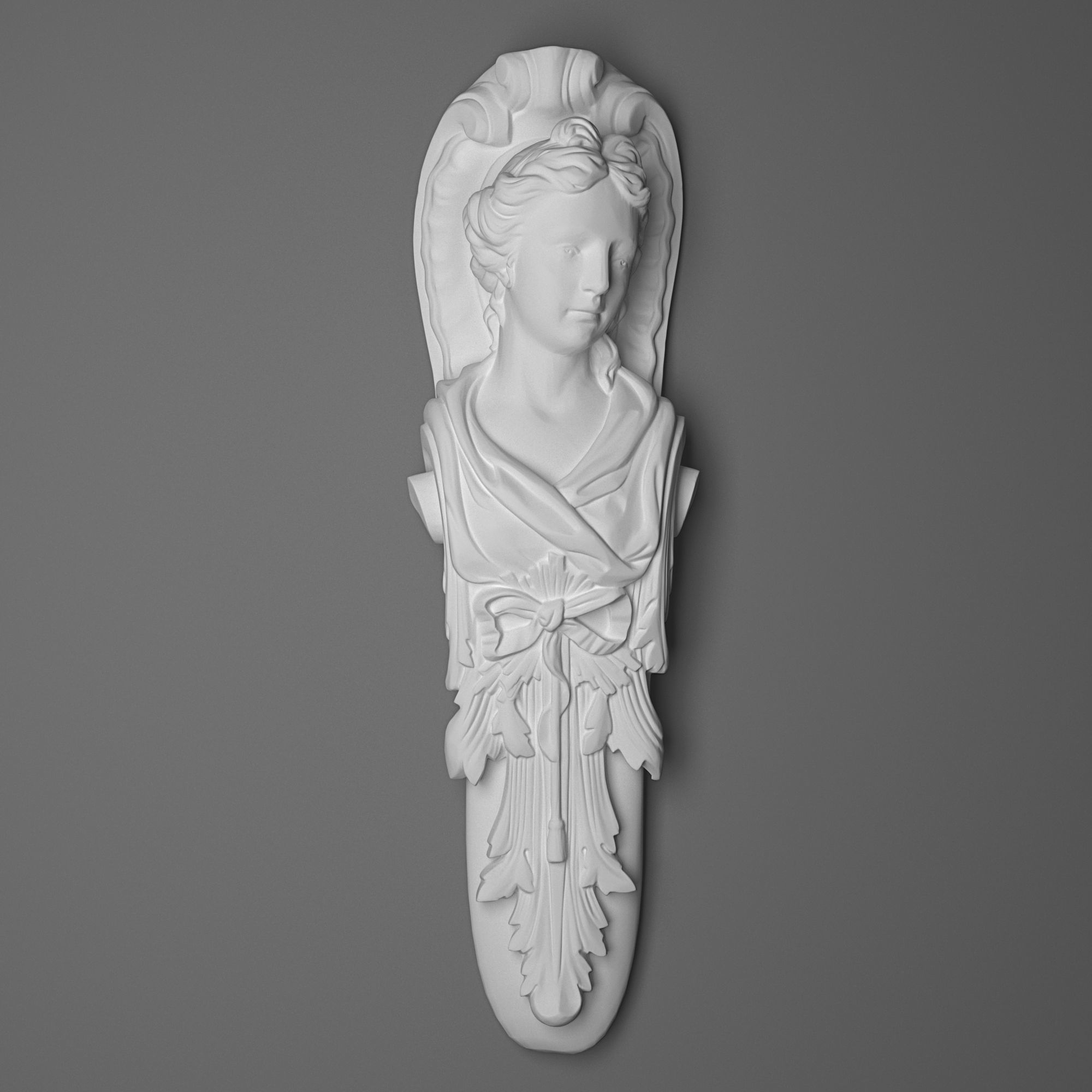 Caryatid-05 3d model statue of woman on wall 3D model_1
