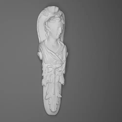 Caryatid-05 3d model statue of woman on wall