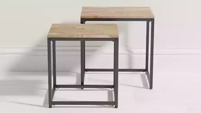 Oak Topped Nested Tables 3D model