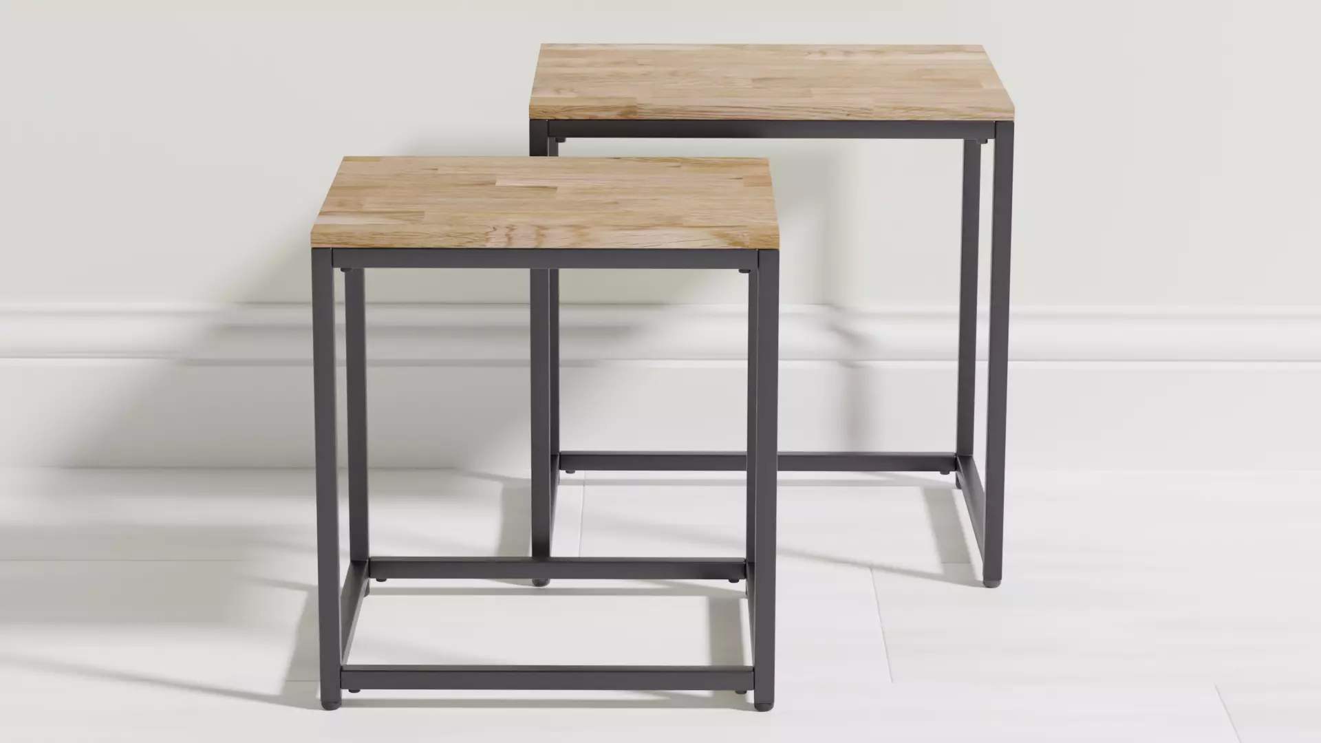 Oak Topped Nested Tables 3D model_0