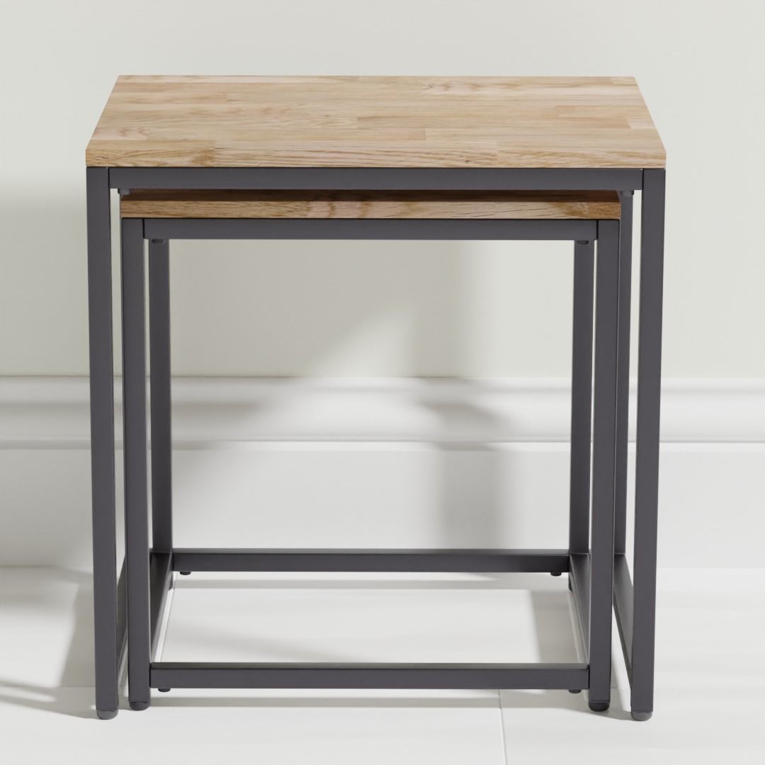 Oak Topped Nested Tables 3D model_2