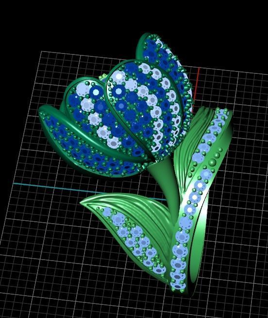  vintage ring  flower tulip 1018 3D print model_23