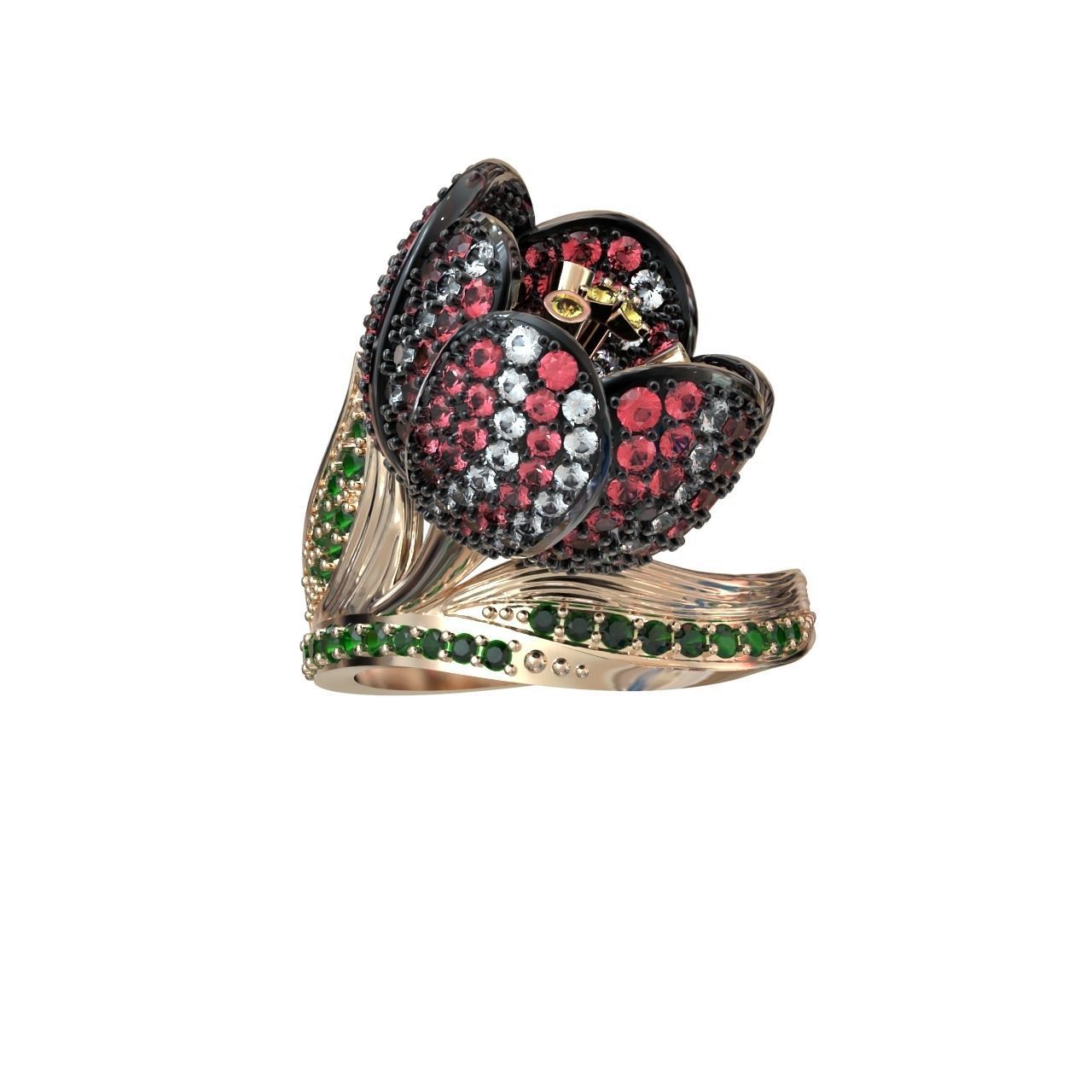  vintage ring  flower tulip 1018 3D print model_33